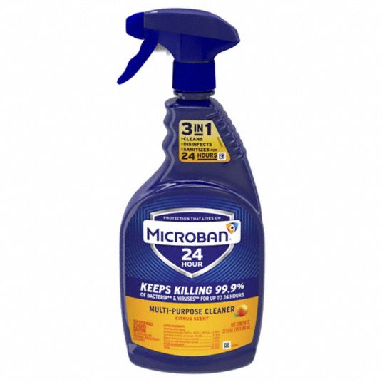 MICROBAN, Trigger Spray Bottle, 32 oz Container Size, Disinfectant Spray 811N0747415 Grainger