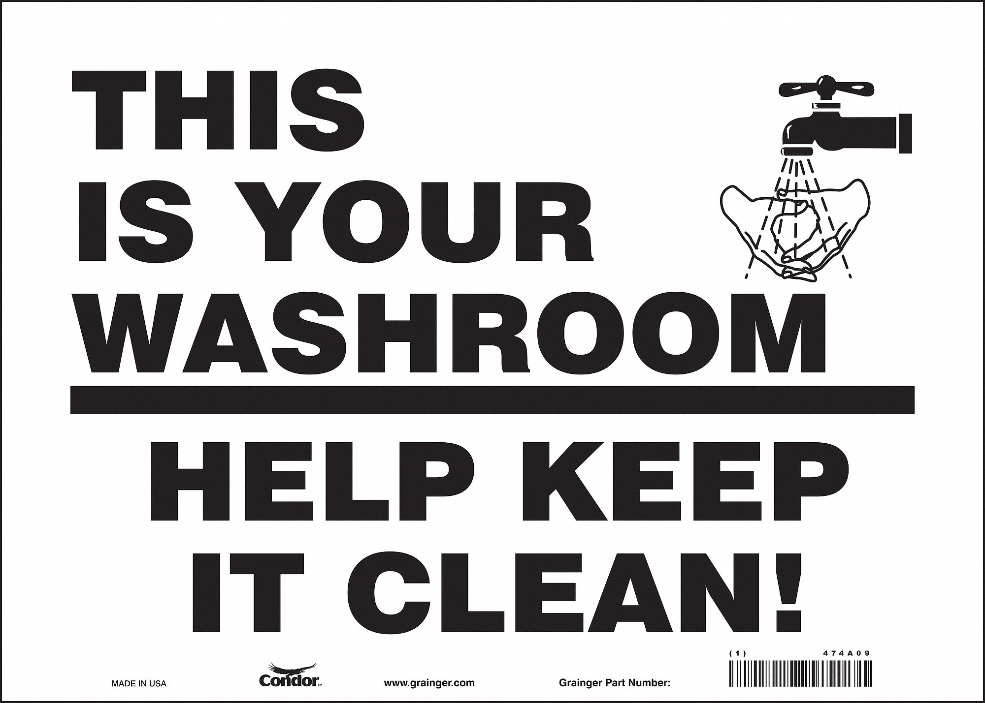 Safety Sign: Vinyl, Adhesive Sign Mounting, 10 in x 14 in Nominal Sign Size, Not Retroreflective