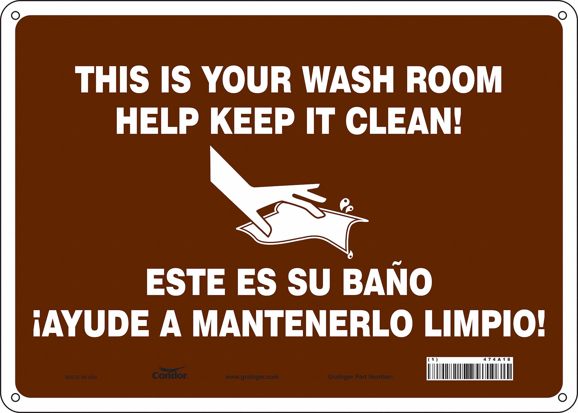 Safety Sign: Aluminum, Mounting Holes Sign Mounting, 10 in x 14 in Nominal Sign Size, 0.032 in Thick