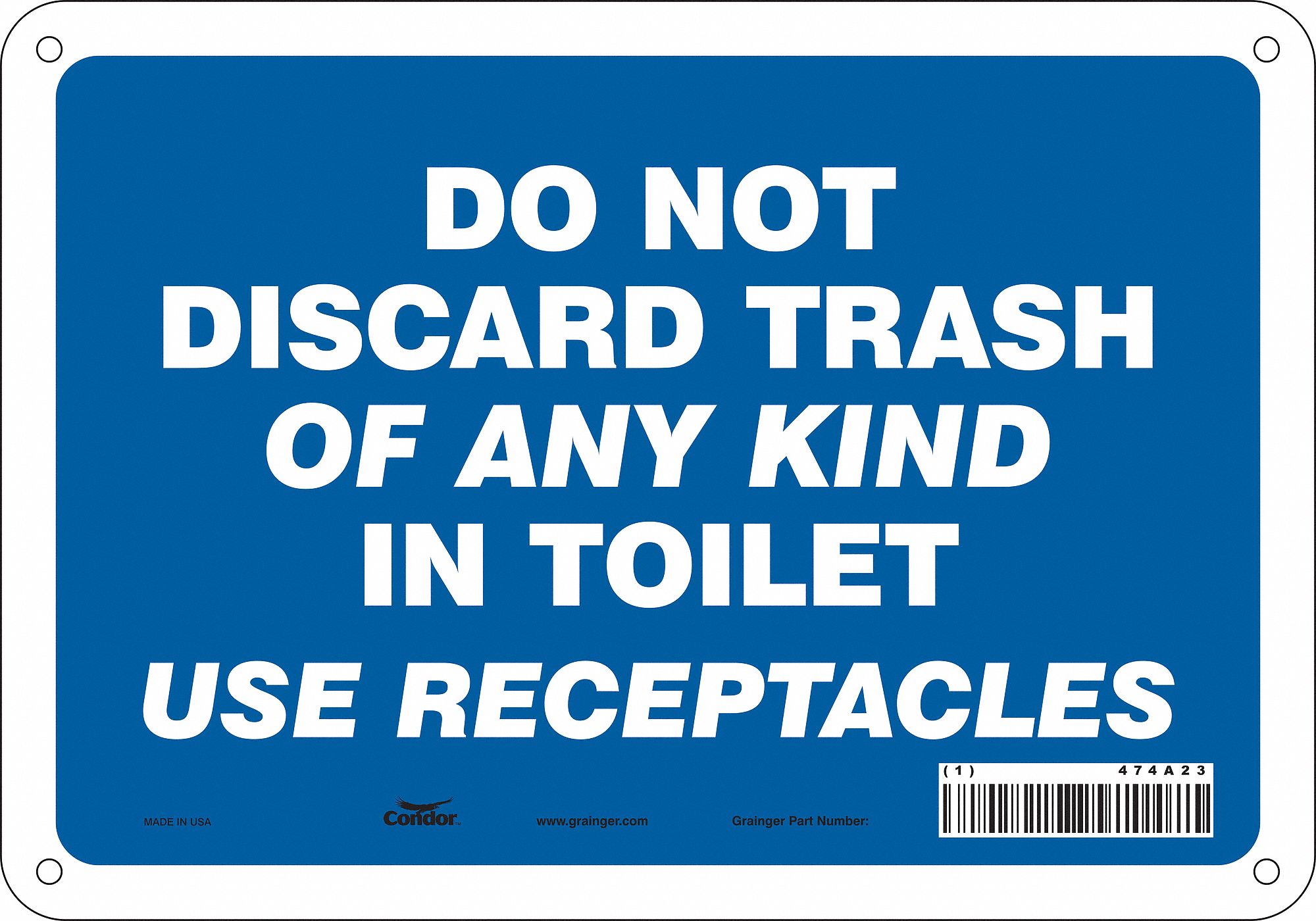 Safety Sign: Aluminum, Mounting Holes Sign Mounting, 7 in x 10 in Nominal Sign Size, 0.032 in Thick
