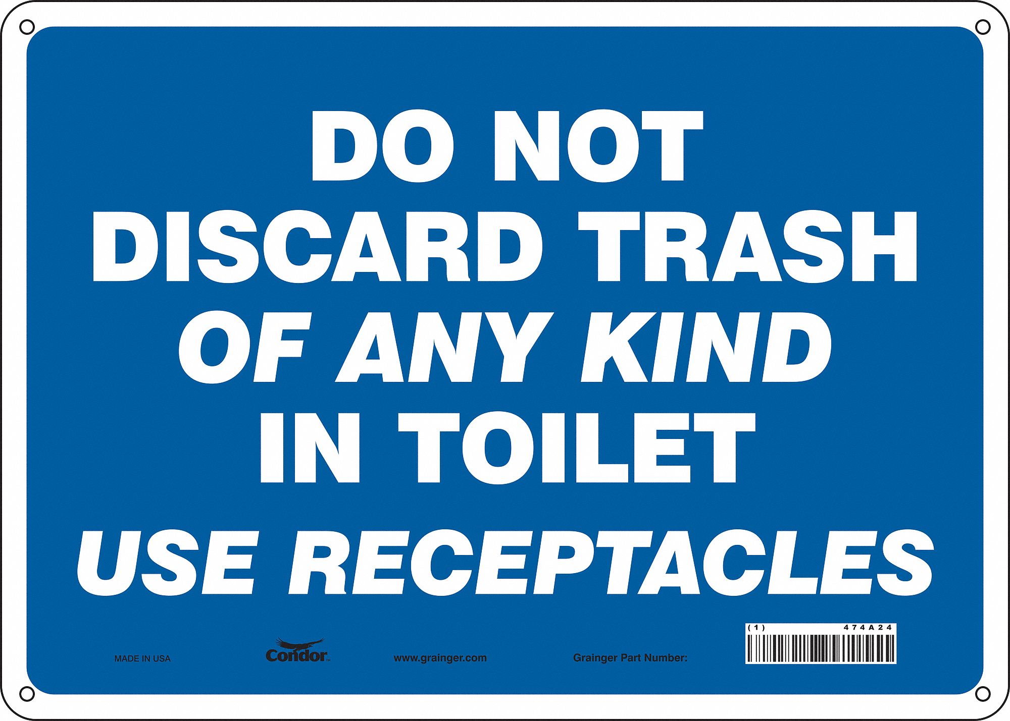 Safety Sign: Aluminum, Mounting Holes Sign Mounting, 10 in x 14 in Nominal Sign Size, 0.032 in Thick