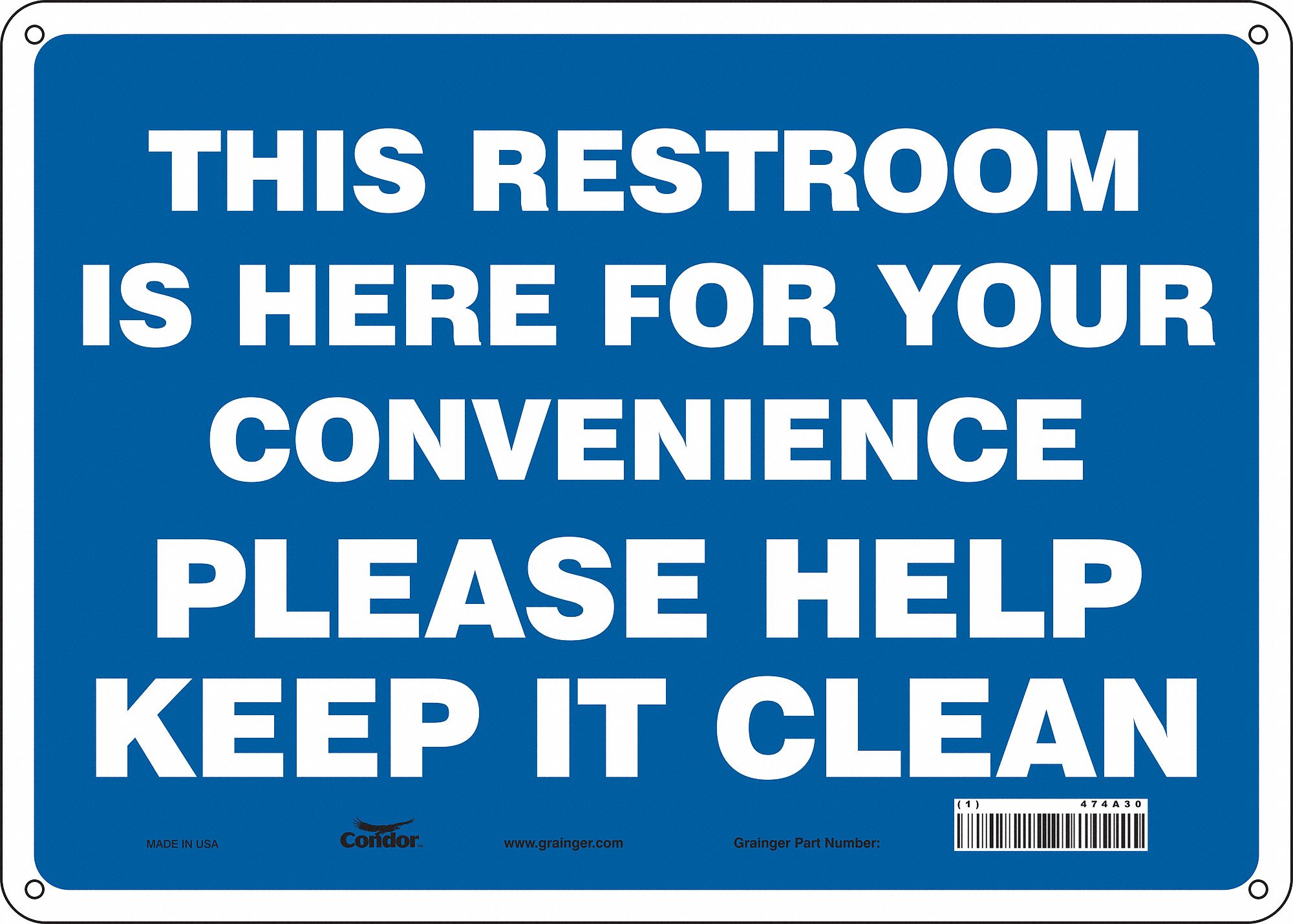 Safety Sign: Aluminum, Mounting Holes Sign Mounting, 10 in x 14 in Nominal Sign Size, 0.032 in Thick