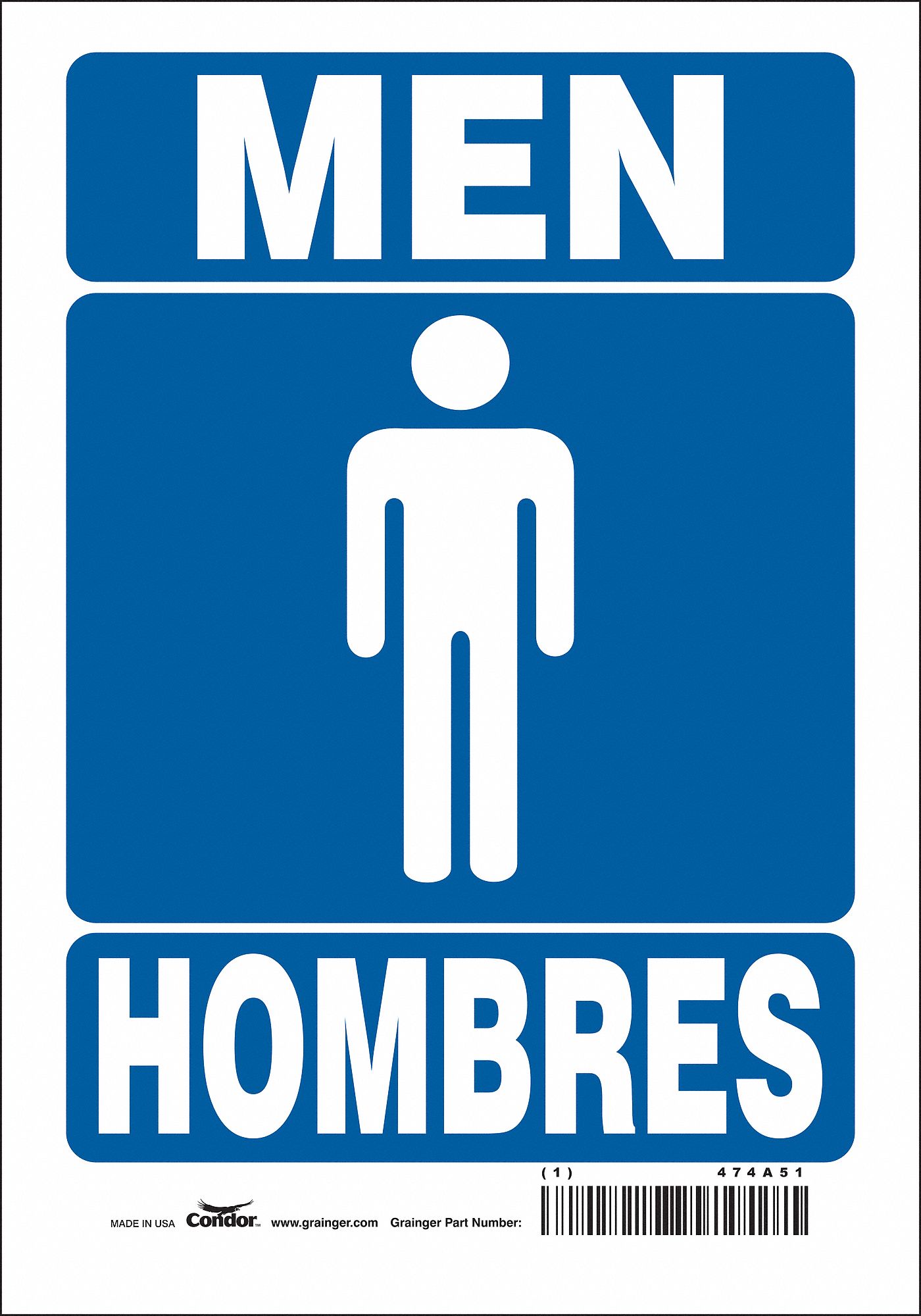 Safety Sign: Vinyl, Adhesive Sign Mounting, 10 in x 7 in Nominal Sign Size, Not Retroreflective