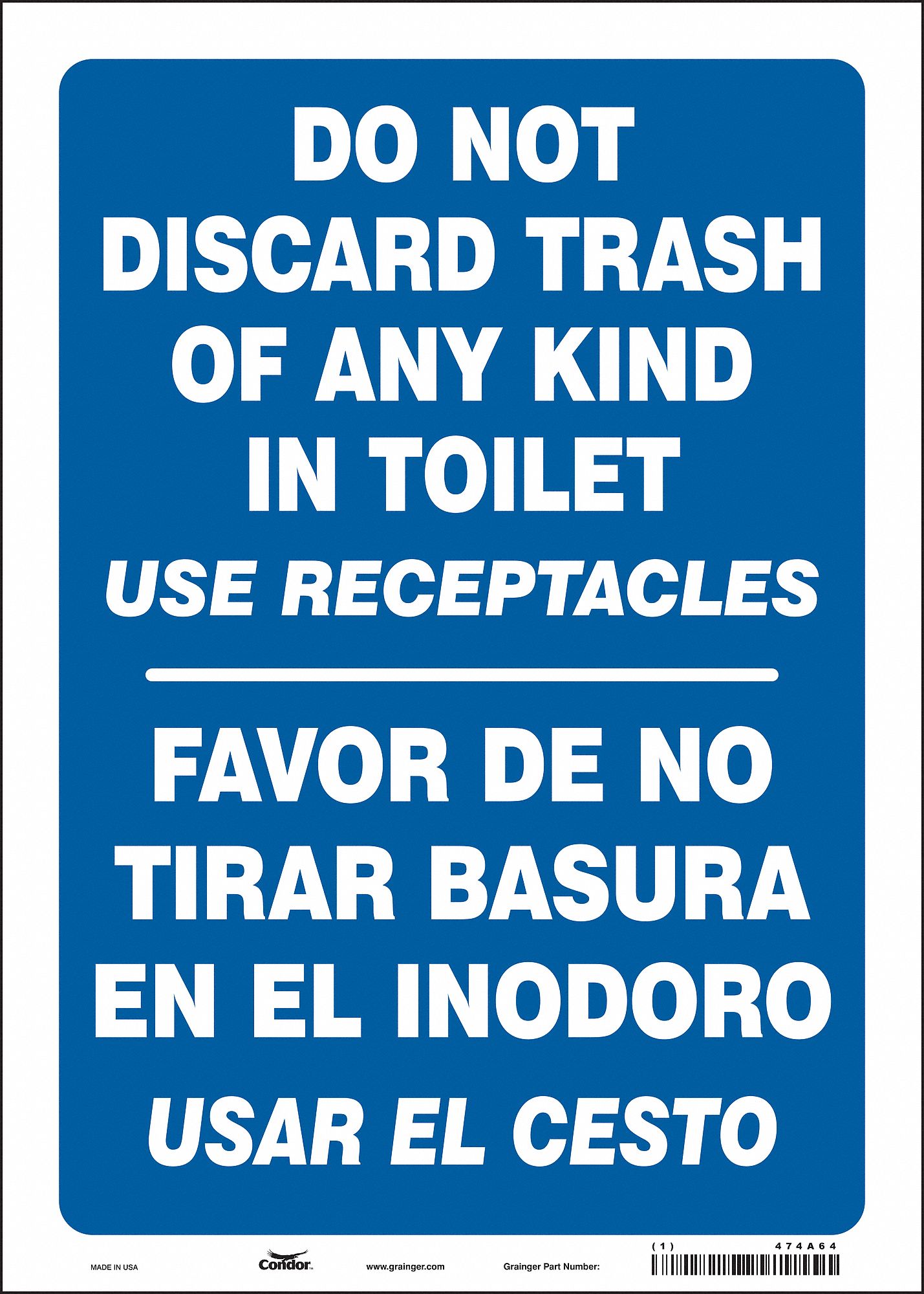 Safety Sign: Vinyl, Adhesive Sign Mounting, 14 in x 10 in Nominal Sign Size, Not Retroreflective
