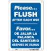 Please... Flush After Each Use/Favor... De Jalar La Palanca Del Sanitario Despues De Usario Signs