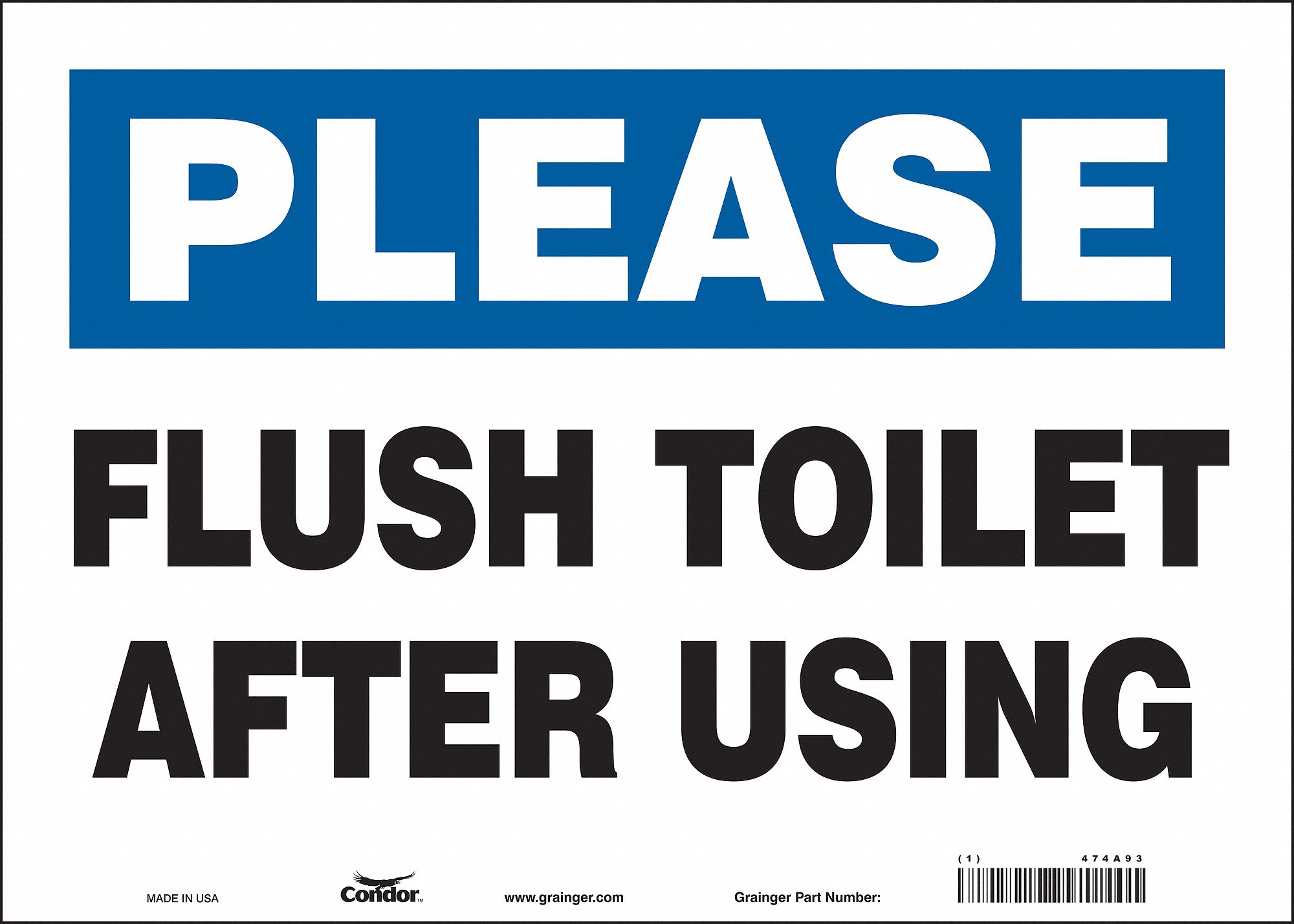 Safety Sign: Vinyl, Adhesive Sign Mounting, 10 in x 14 in Nominal Sign Size, Not Retroreflective