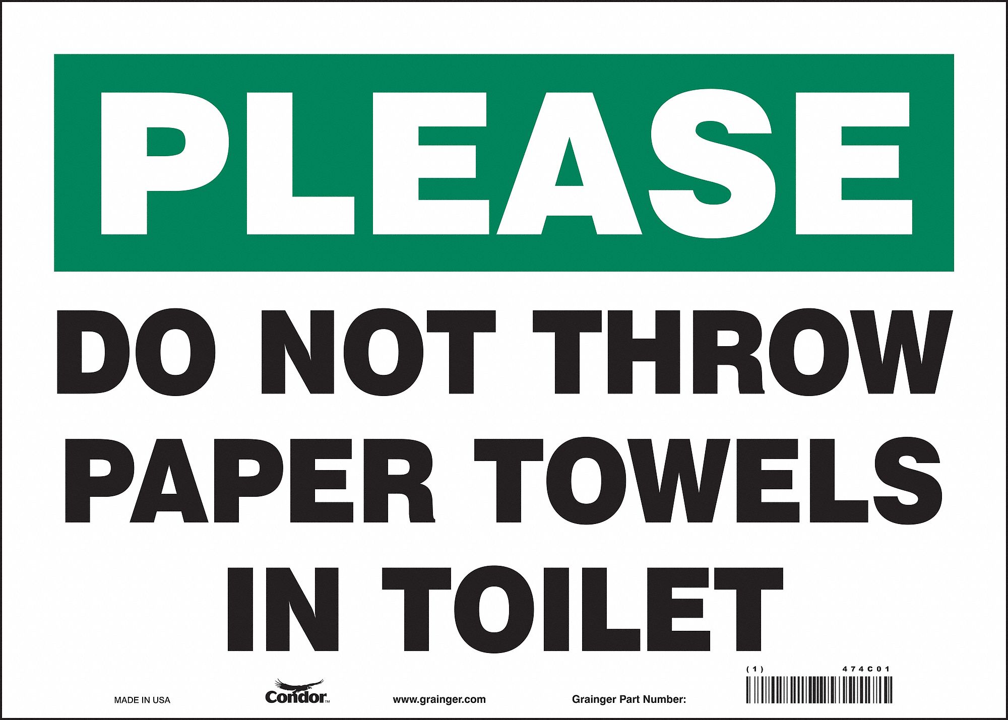 Safety Sign: Vinyl, Adhesive Sign Mounting, 10 in x 14 in Nominal Sign Size, Not Retroreflective