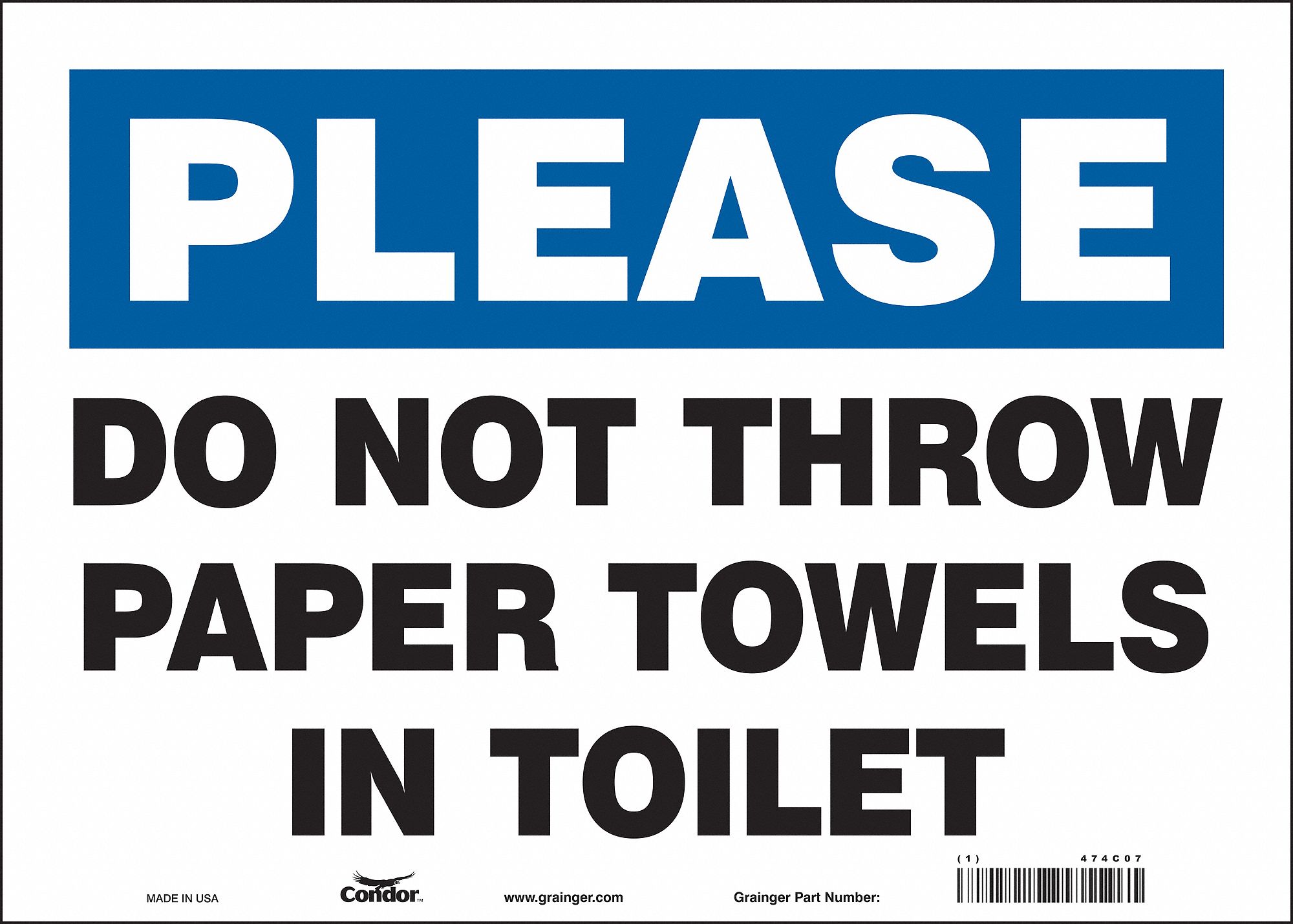 Safety Sign: Vinyl, Adhesive Sign Mounting, 10 in x 14 in Nominal Sign Size, Not Retroreflective