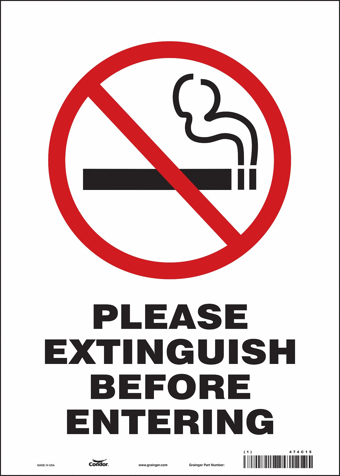 Safety Sign: Vinyl, Adhesive Sign Mounting, 14 in x 10 in Nominal Sign Size, Not Retroreflective