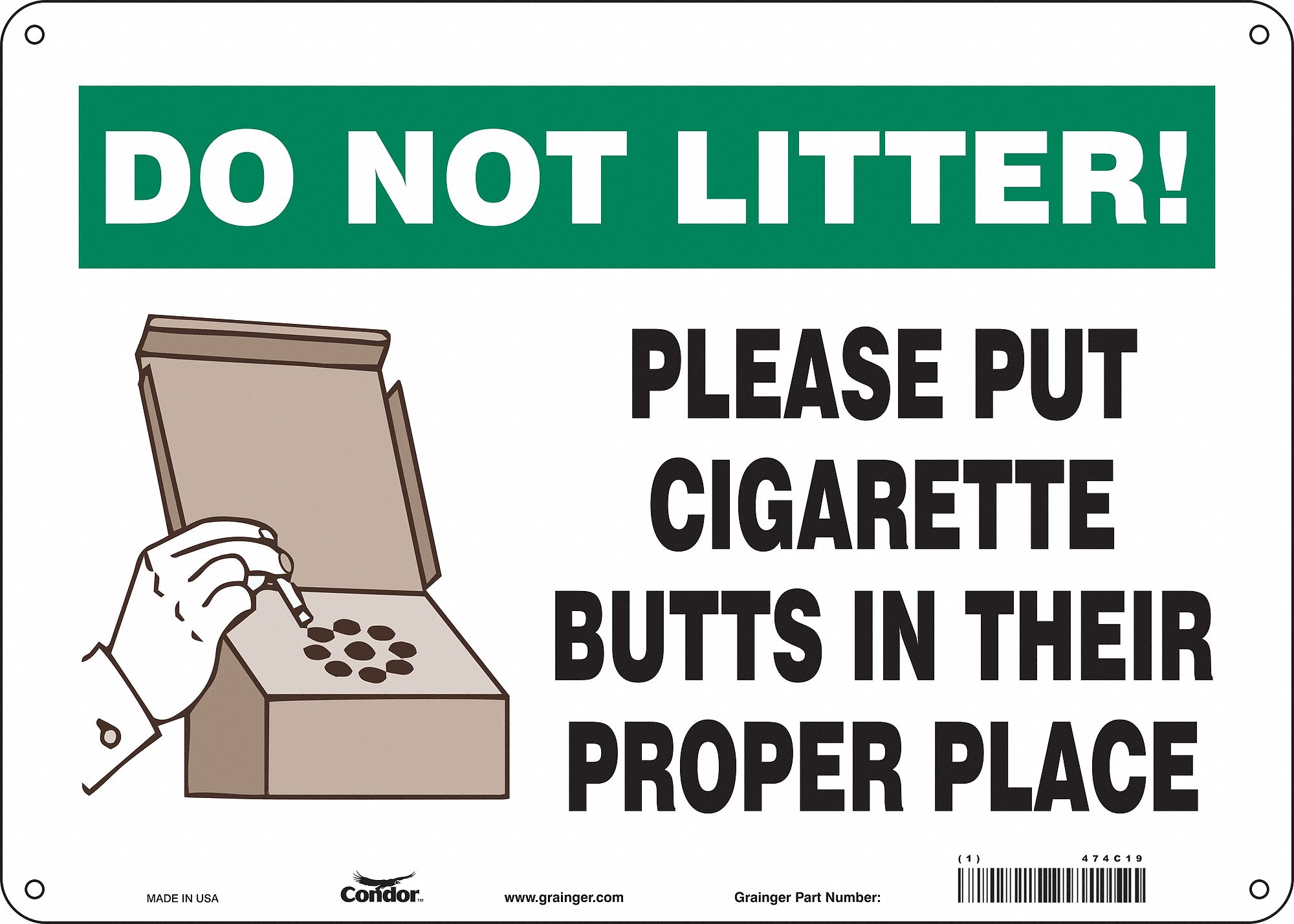 Safety Sign: Polyethylene, Mounting Holes Sign Mounting, 10 in x 14 in Nominal Sign Size, No Header