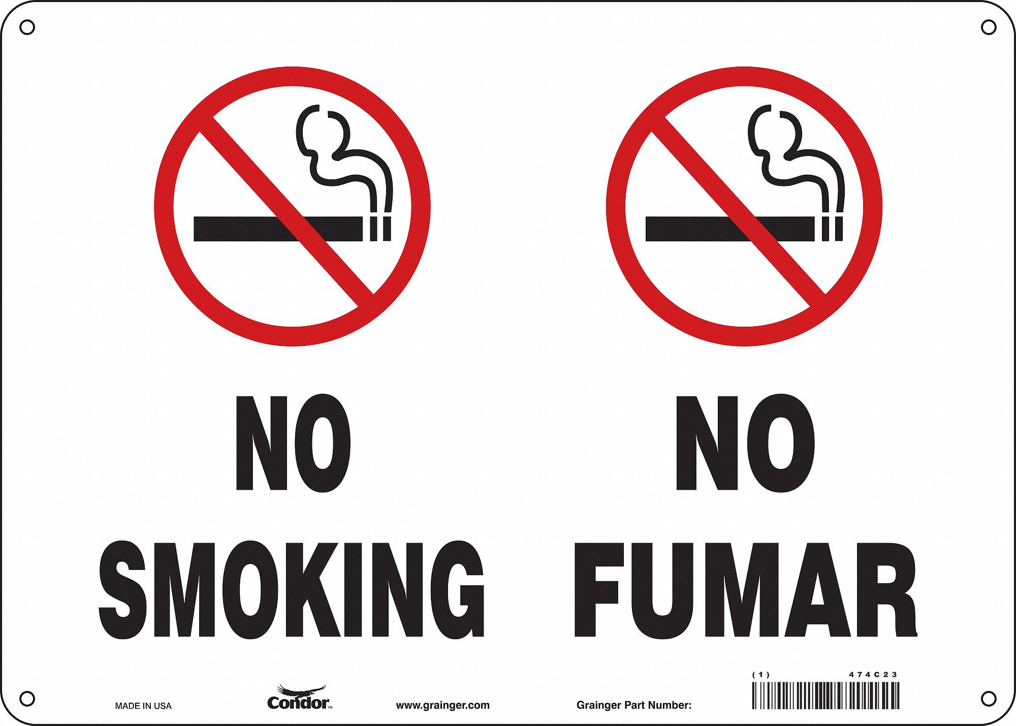 Safety Sign: Aluminum, Mounting Holes Sign Mounting, 10 in x 14 in Nominal Sign Size, 0.032 in Thick