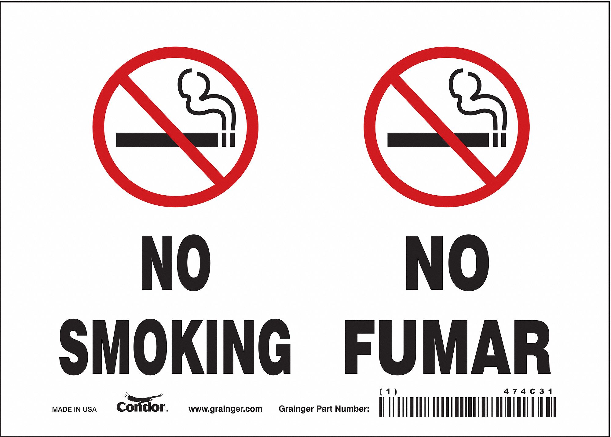 Safety Sign: Vinyl, Adhesive Sign Mounting, 5 in x 7 in Nominal Sign Size, Not Retroreflective