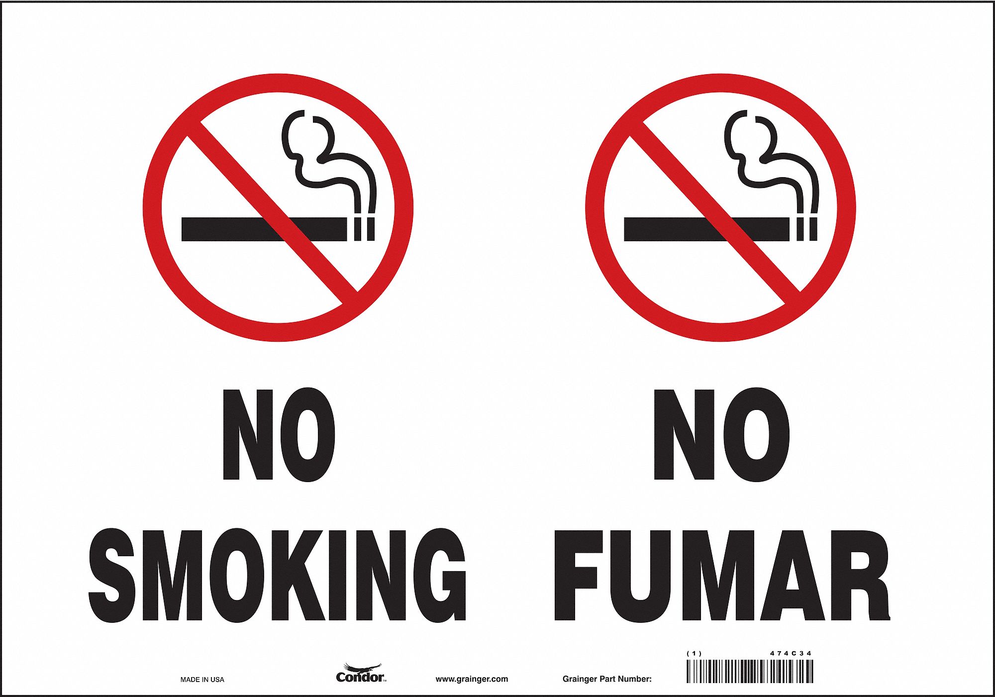 Safety Sign: Vinyl, Adhesive Sign Mounting, 14 in x 20 in Nominal Sign Size, Not Retroreflective