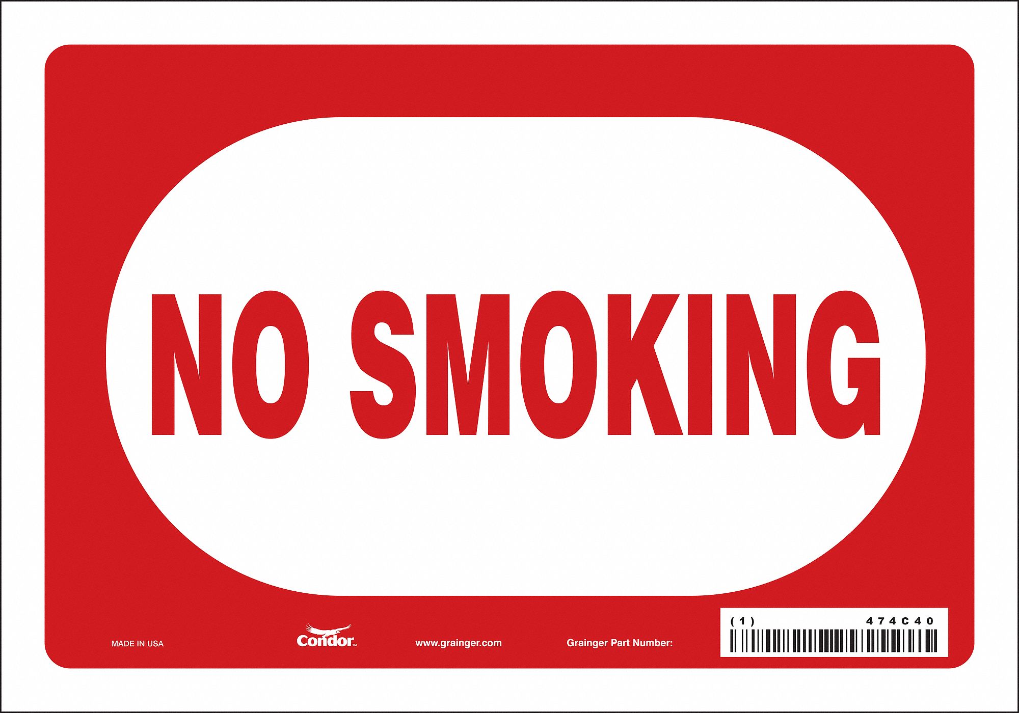 Safety Sign: Vinyl, Adhesive Sign Mounting, 7 in x 10 in Nominal Sign Size, Not Retroreflective