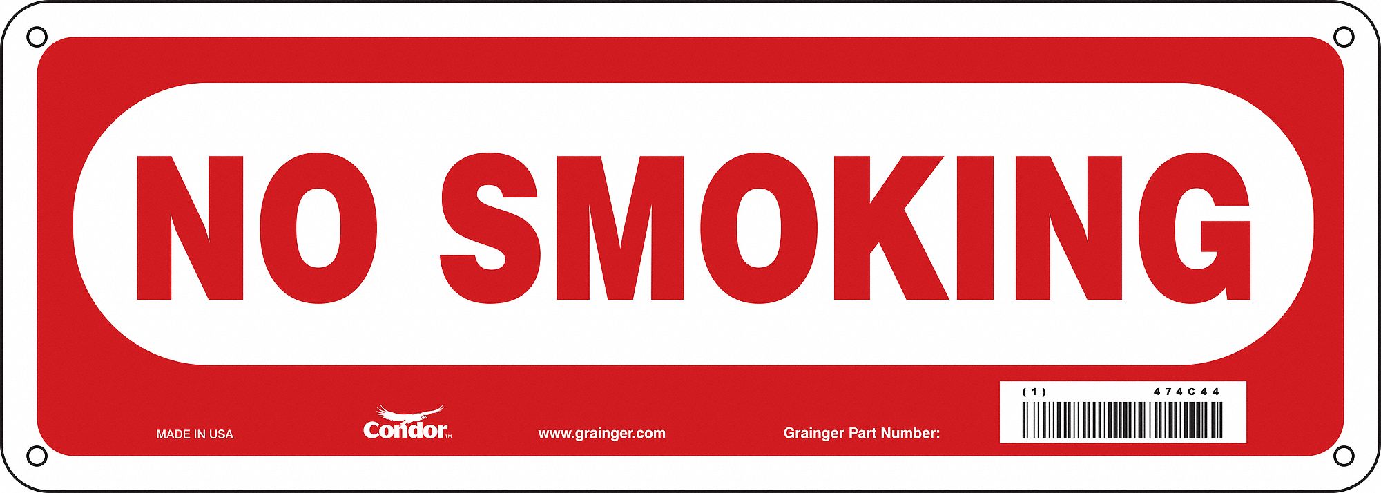 Safety Sign, 5 in x 14 in, Fiberglass