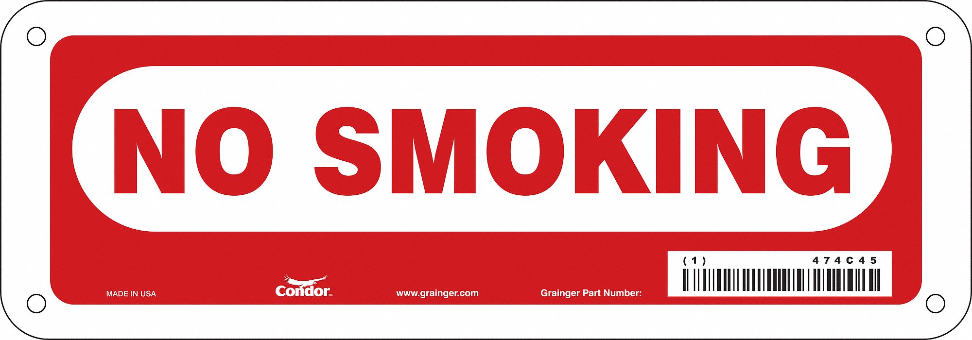 Safety Sign, 3.5in x 10in, Polyethylene
