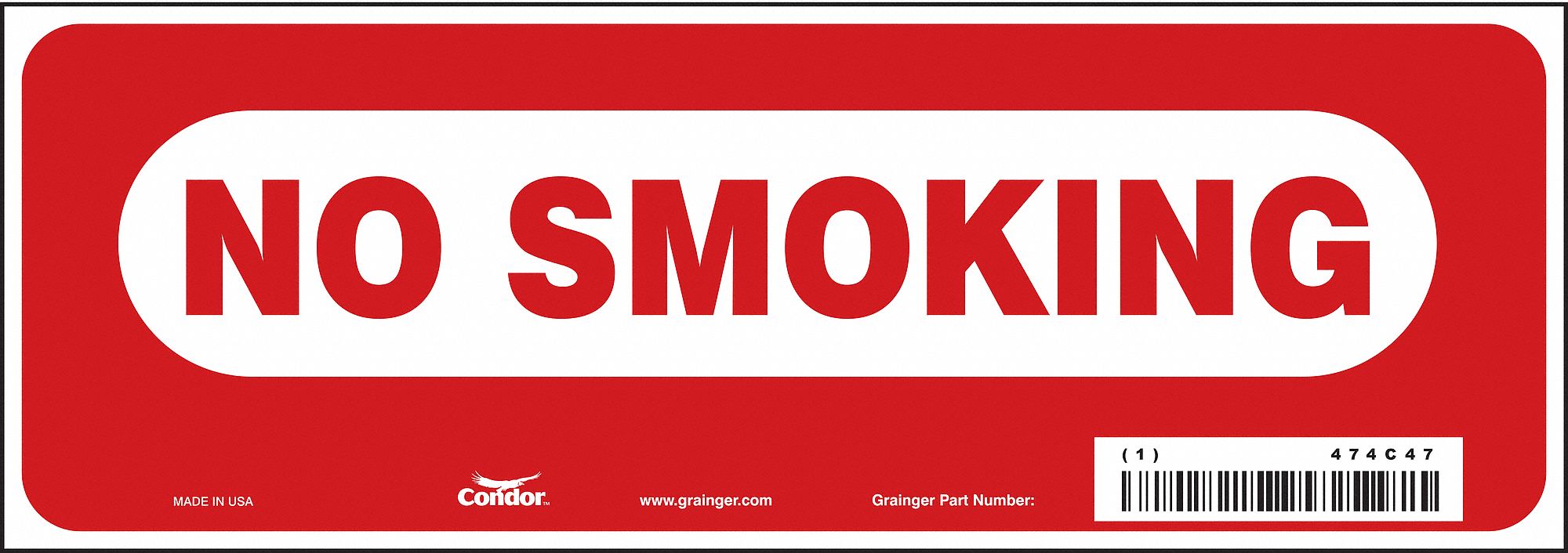 Safety Sign, 3.5in x 10in, Vinyl