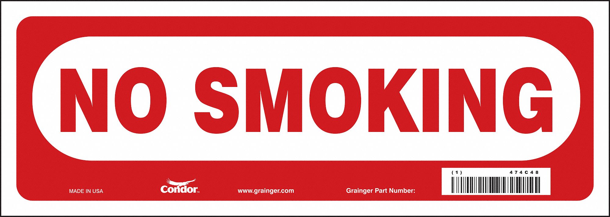 Safety Sign, 5 in x 14 in, Vinyl