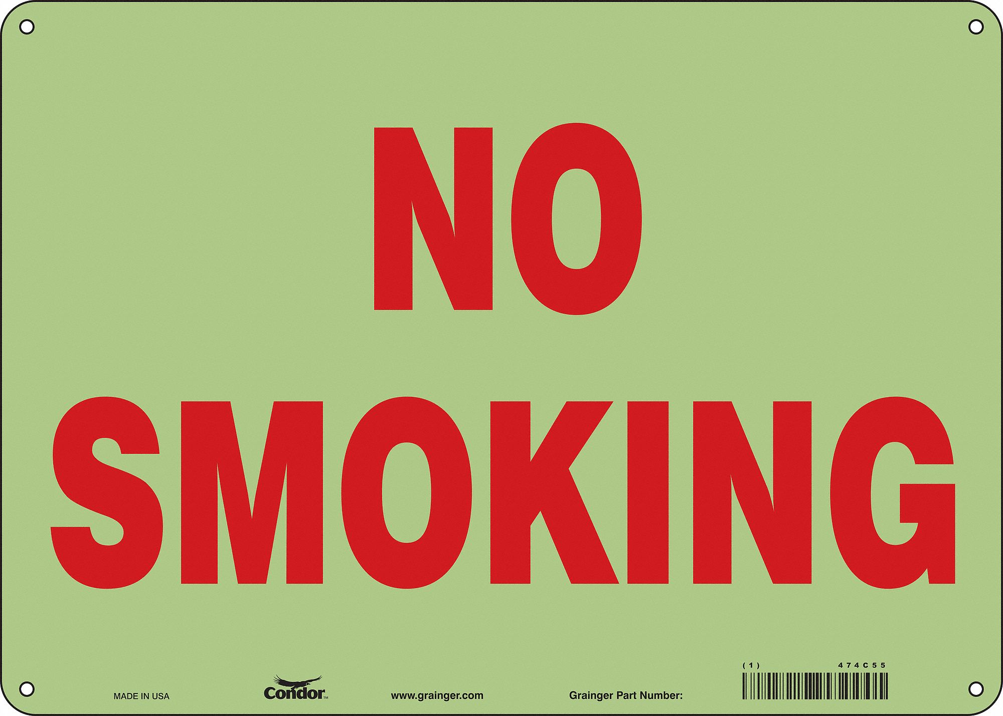 Safety Sign: Polyethylene, Mounting Holes Sign Mounting, 10 in x 14 in Nominal Sign Size