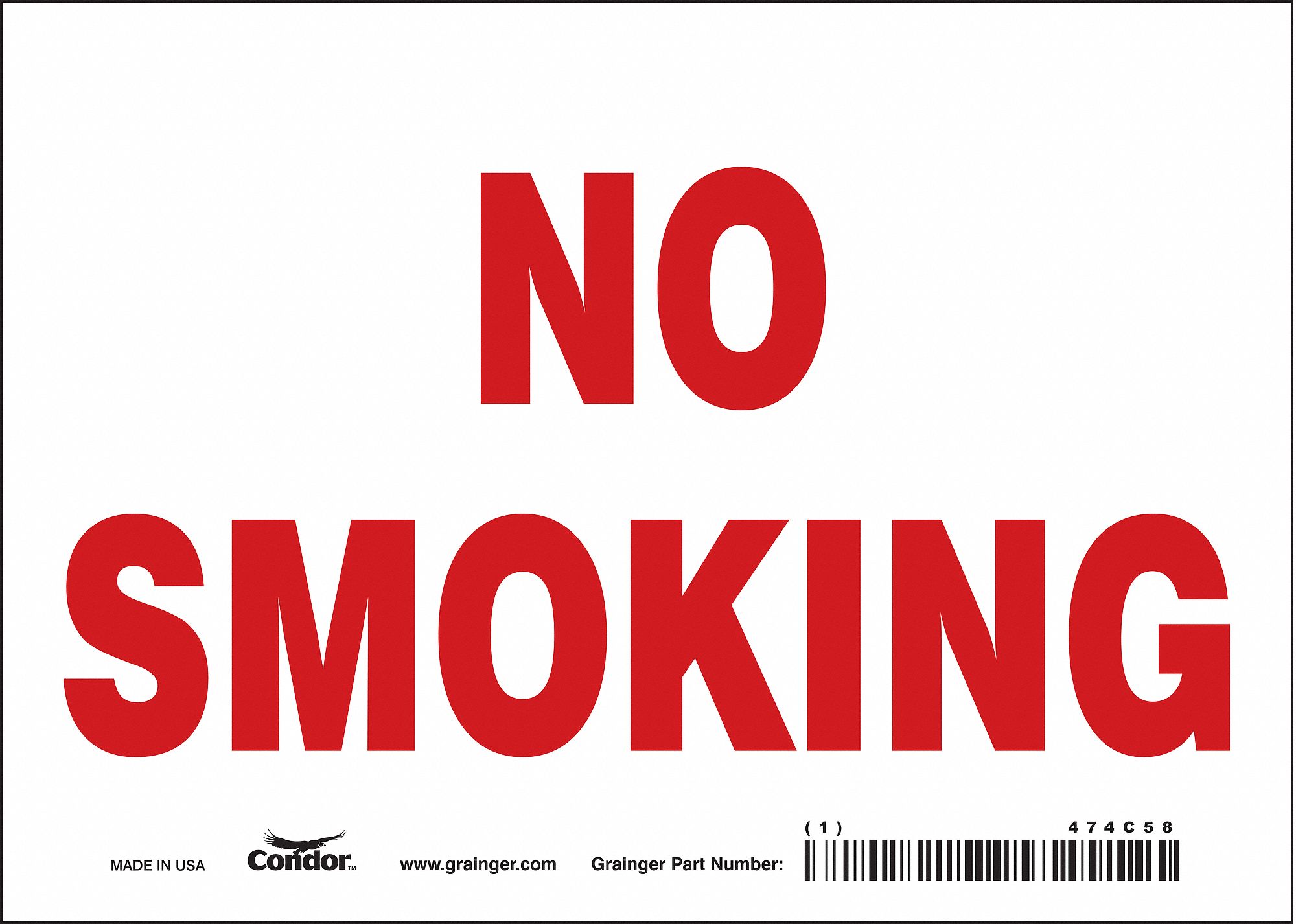 Safety Sign: Vinyl, Adhesive Sign Mounting, 5 in x 7 in Nominal Sign Size, Not Retroreflective