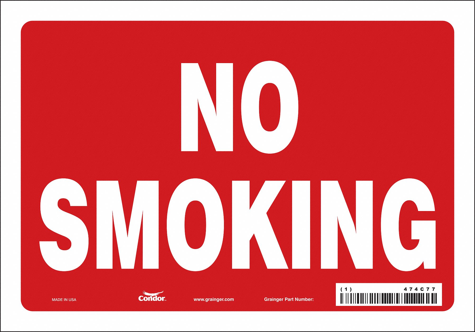 Safety Sign: Vinyl, Adhesive Sign Mounting, 7 in x 10 in Nominal Sign Size, Not Retroreflective
