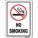 SAFETY SIGN, POLYETHYLENE, MOUNTING HOLES, 14 IN X 10 IN NOMINAL SIGN SIZE, NO SMOKING