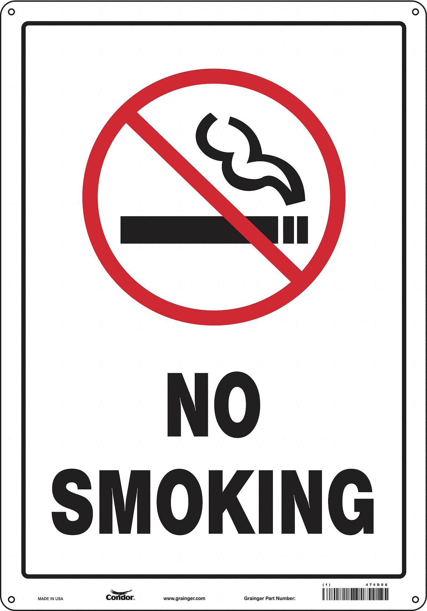 Safety Sign: Polyethylene, Mounting Holes Sign Mounting, 20 in x 14 in Nominal Sign Size