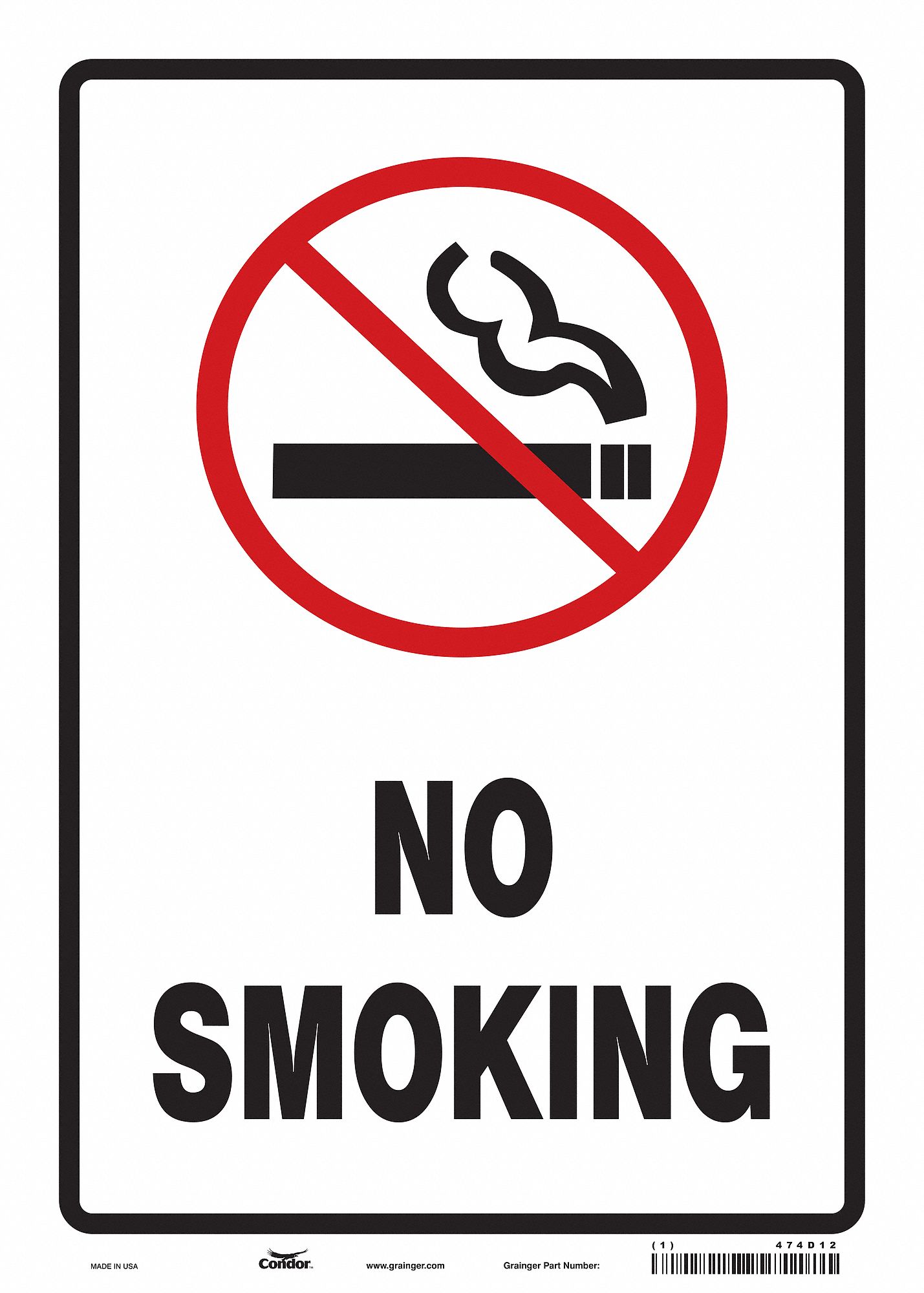 Safety Sign: Vinyl, Adhesive Sign Mounting, 14 in x 10 in Nominal Sign Size, Not Retroreflective