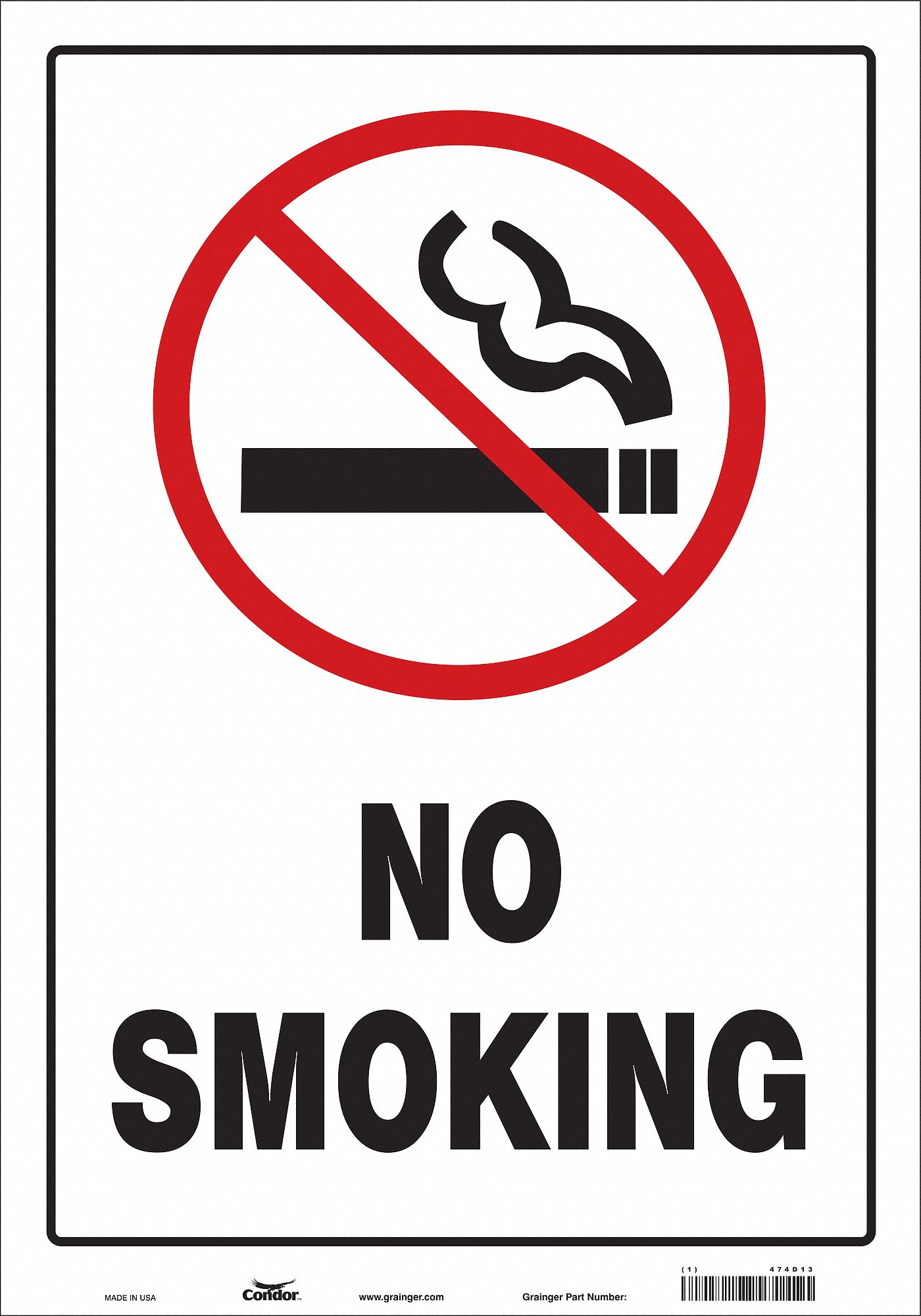 Safety Sign: Vinyl, Adhesive Sign Mounting, 20 in x 14 in Nominal Sign Size, Not Retroreflective