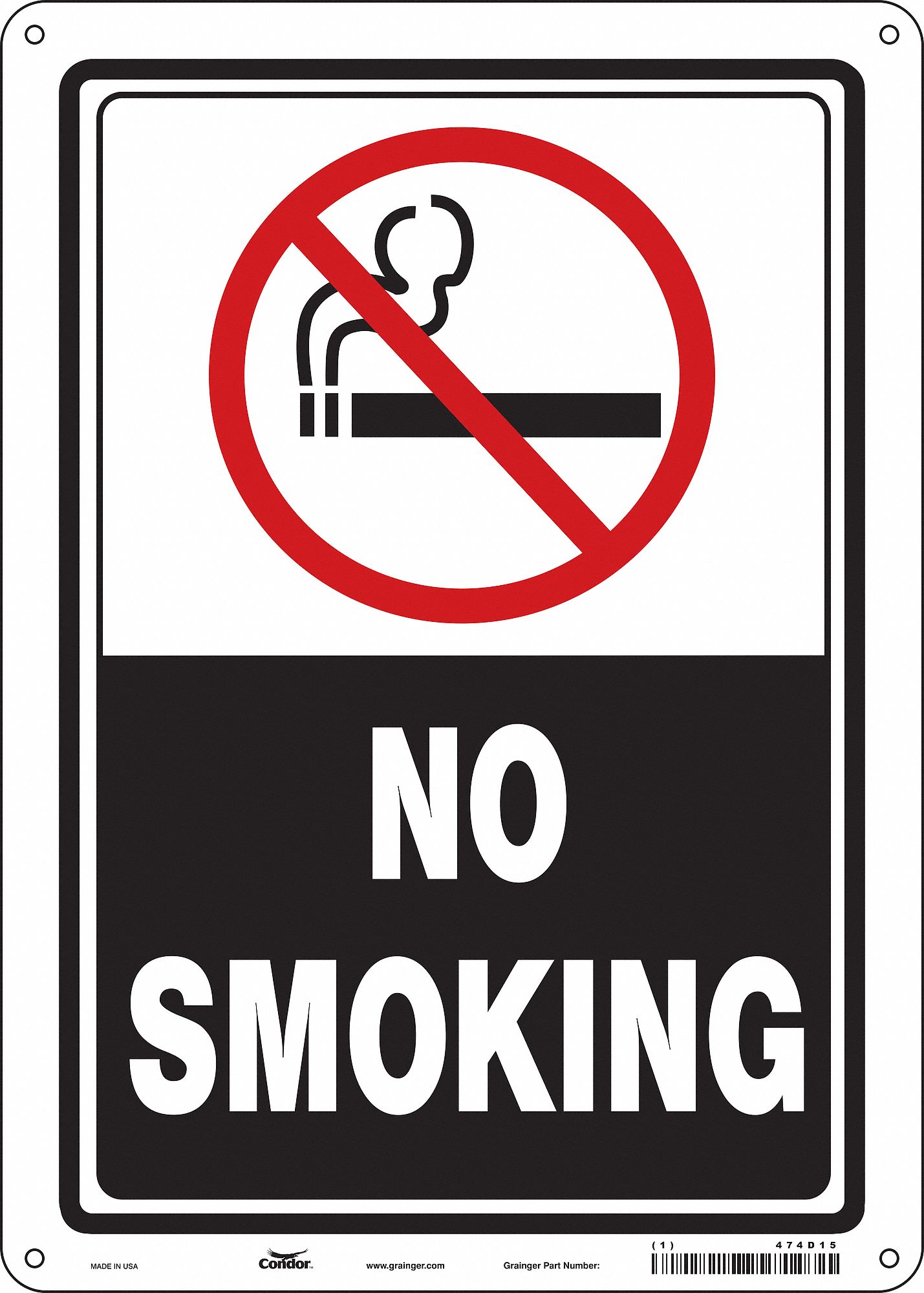 Safety Sign: Aluminum, Mounting Holes Sign Mounting, 14 in x 10 in Nominal Sign Size, 0.032 in Thick