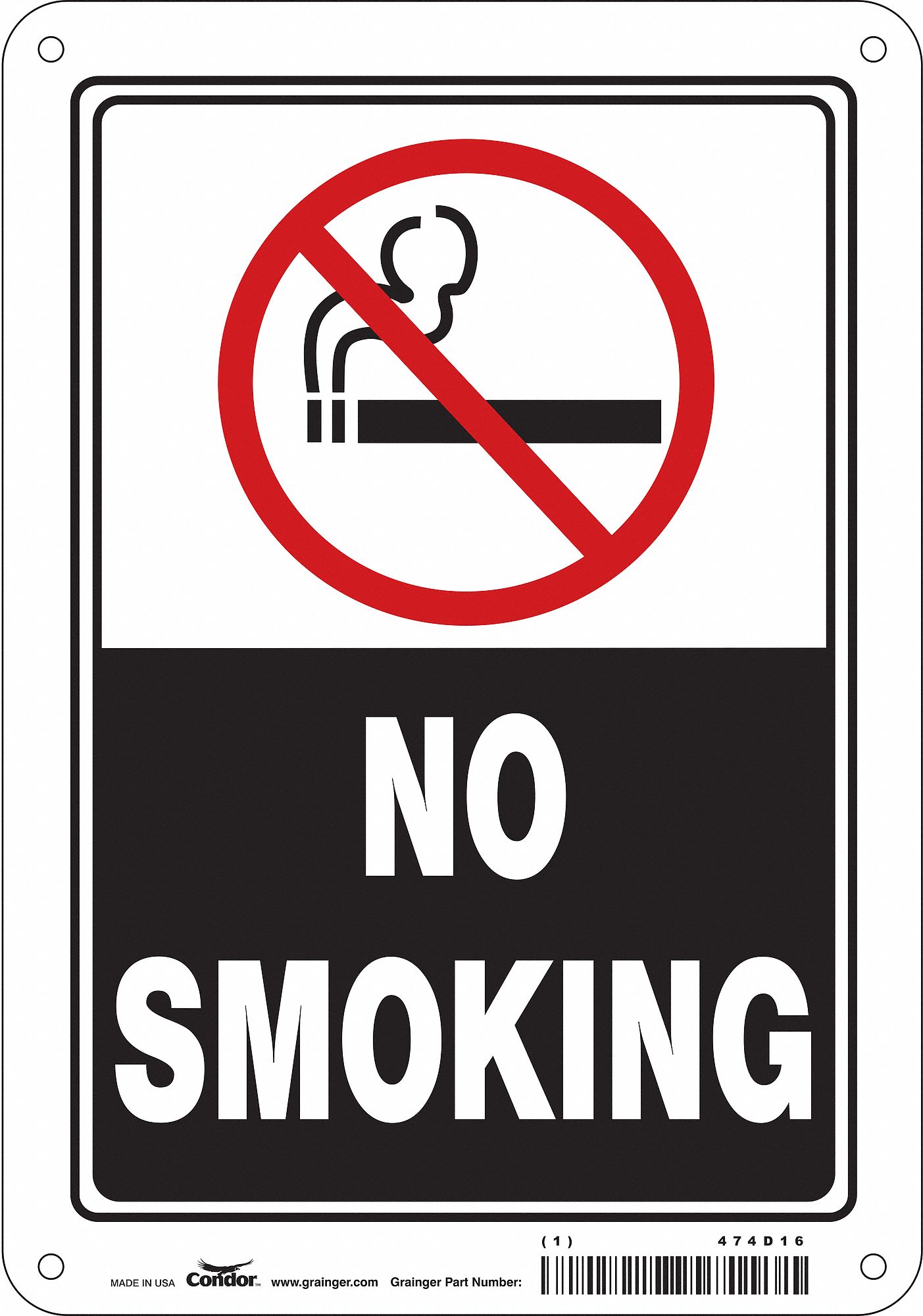 Safety Sign: Polyethylene, Mounting Holes Sign Mounting, 10 in x 7 in Nominal Sign Size