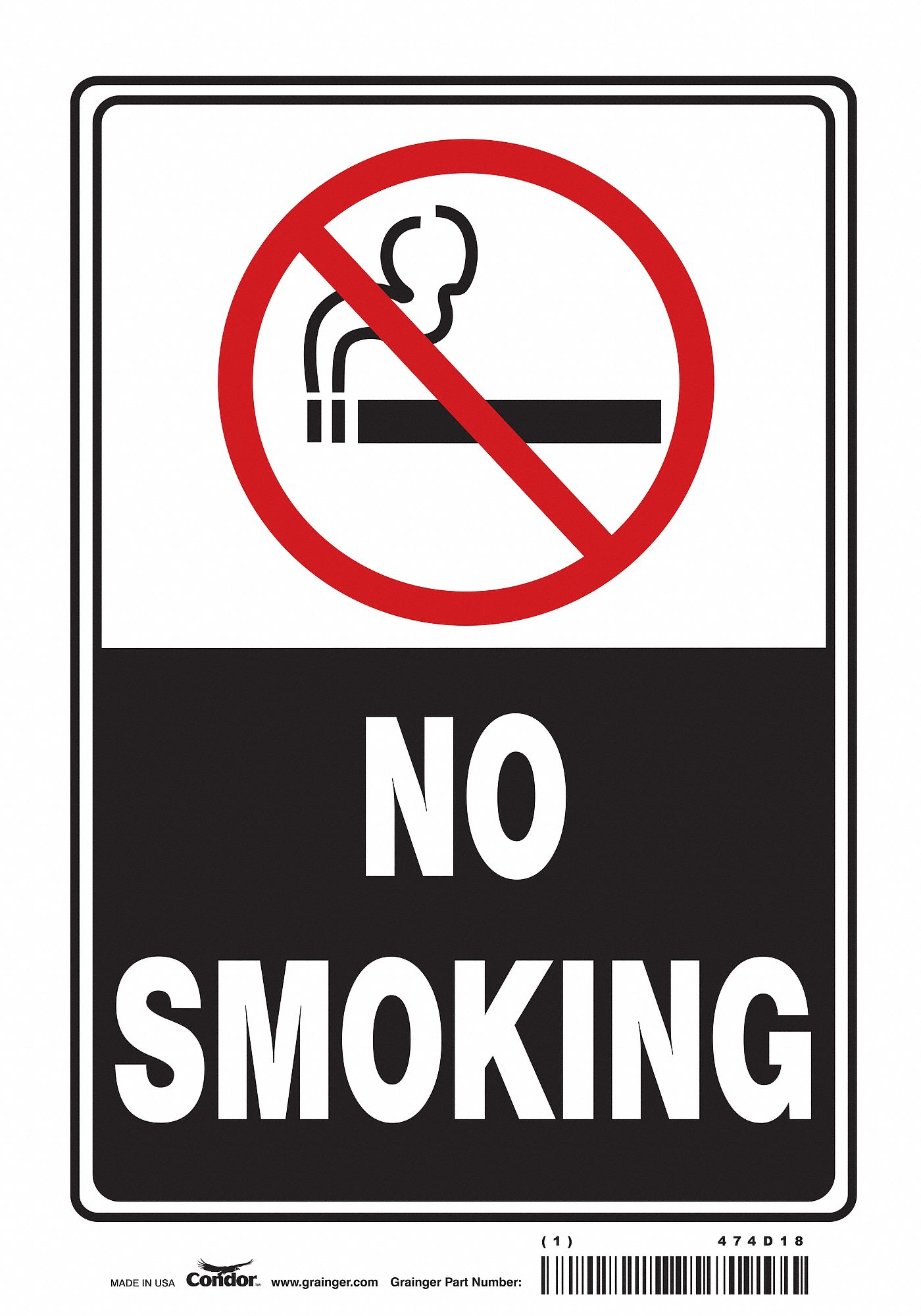 Safety Sign: Vinyl, Adhesive Sign Mounting, 10 in x 7 in Nominal Sign Size, Not Retroreflective
