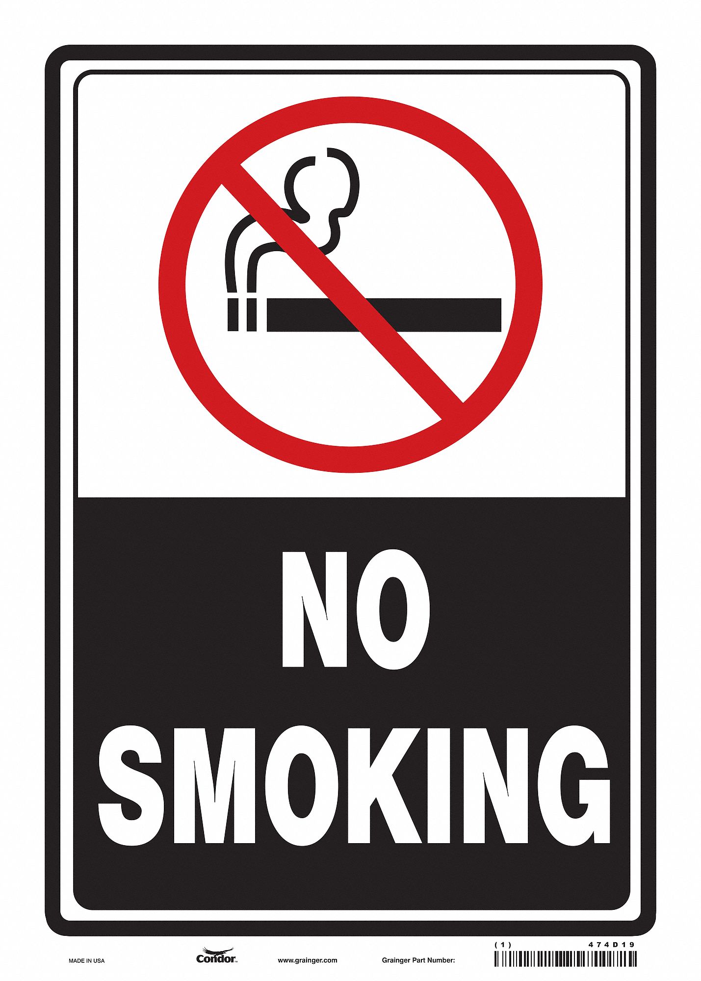 Safety Sign: Vinyl, Adhesive Sign Mounting, 14 in x 10 in Nominal Sign Size, Not Retroreflective