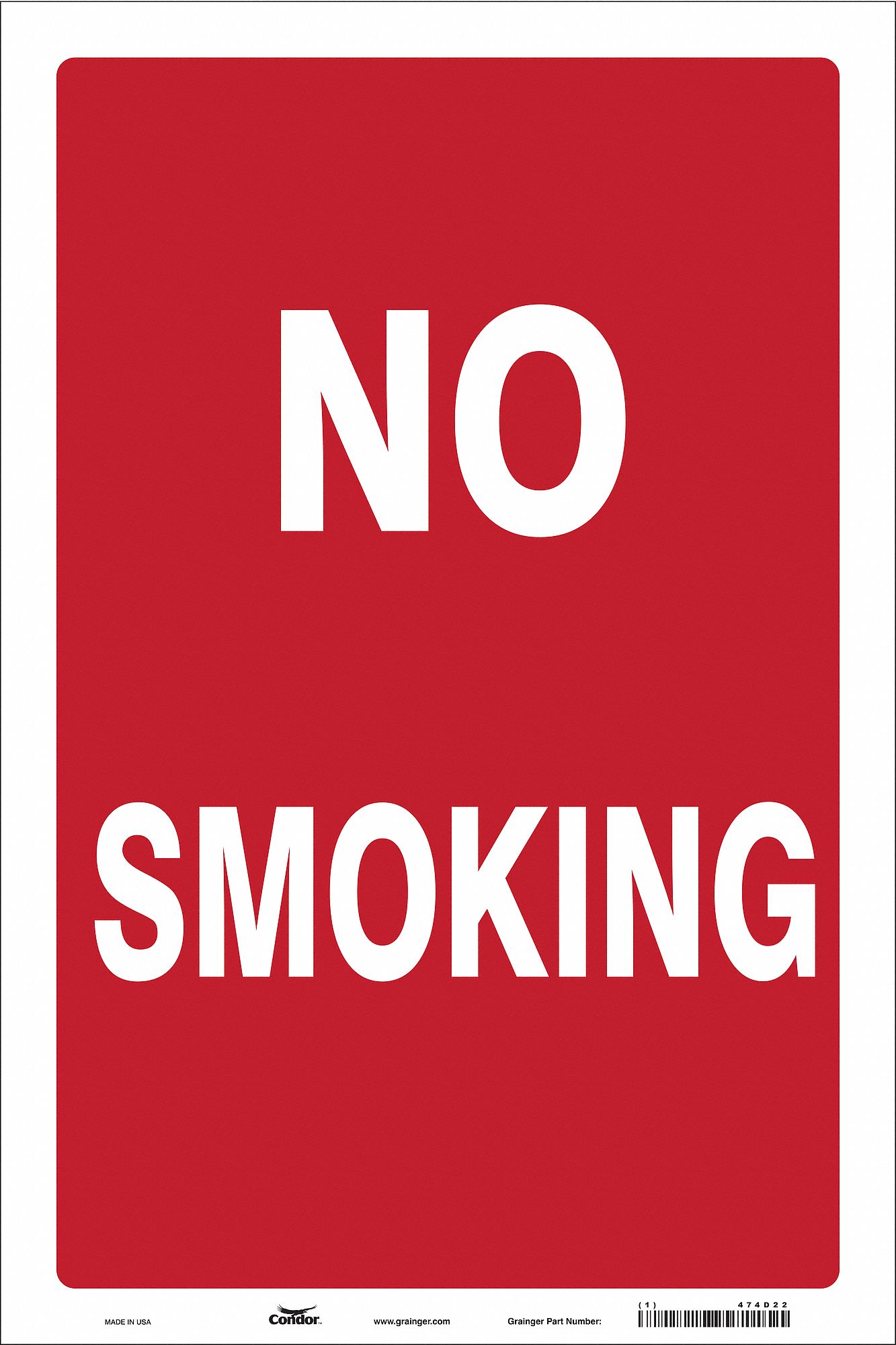 Safety Sign: Vinyl, Adhesive Sign Mounting, 18 in x 12 in Nominal Sign Size, Not Retroreflective
