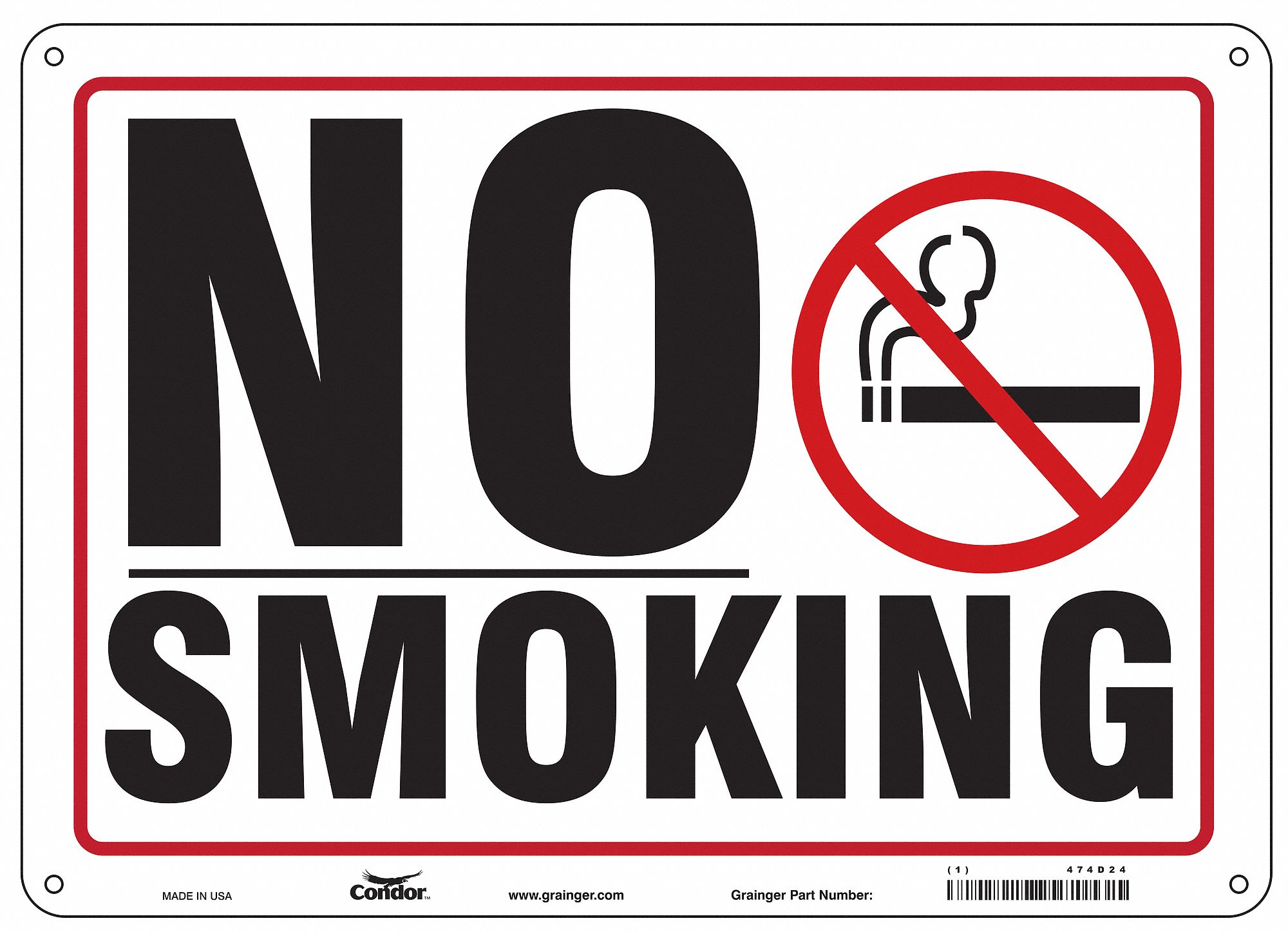 Safety Sign: Aluminum, Mounting Holes Sign Mounting, 10 in x 14 in Nominal Sign Size, 0.032 in Thick