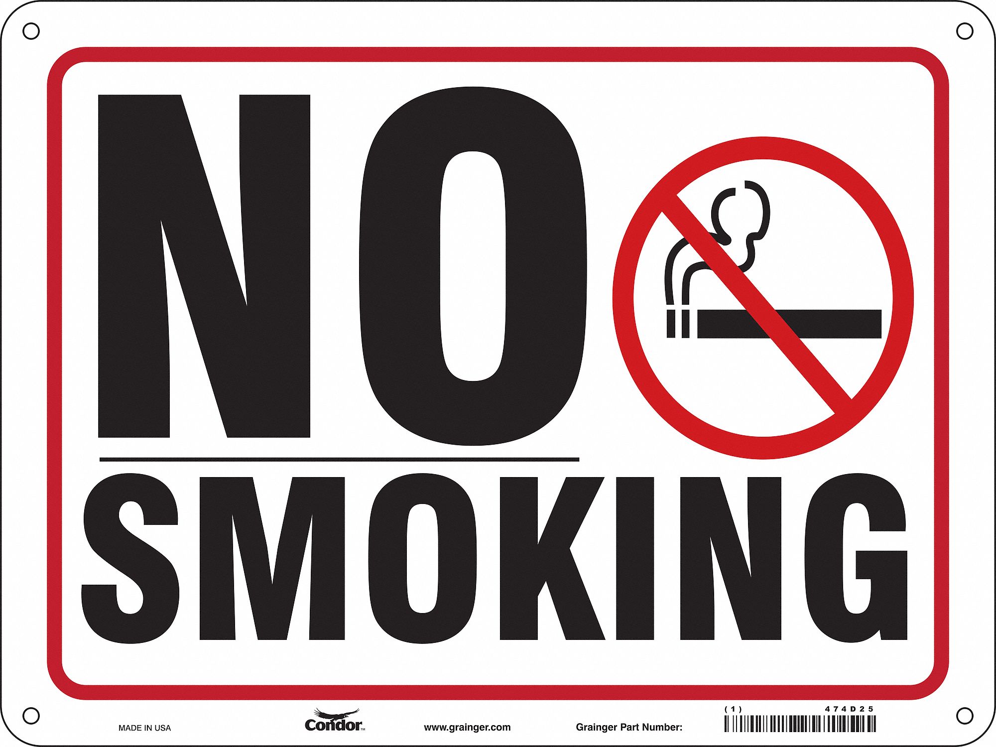 Safety Sign: Aluminum, Mounting Holes Sign Mounting, 18 in x 24 in Nominal Sign Size, 0.032 in Thick
