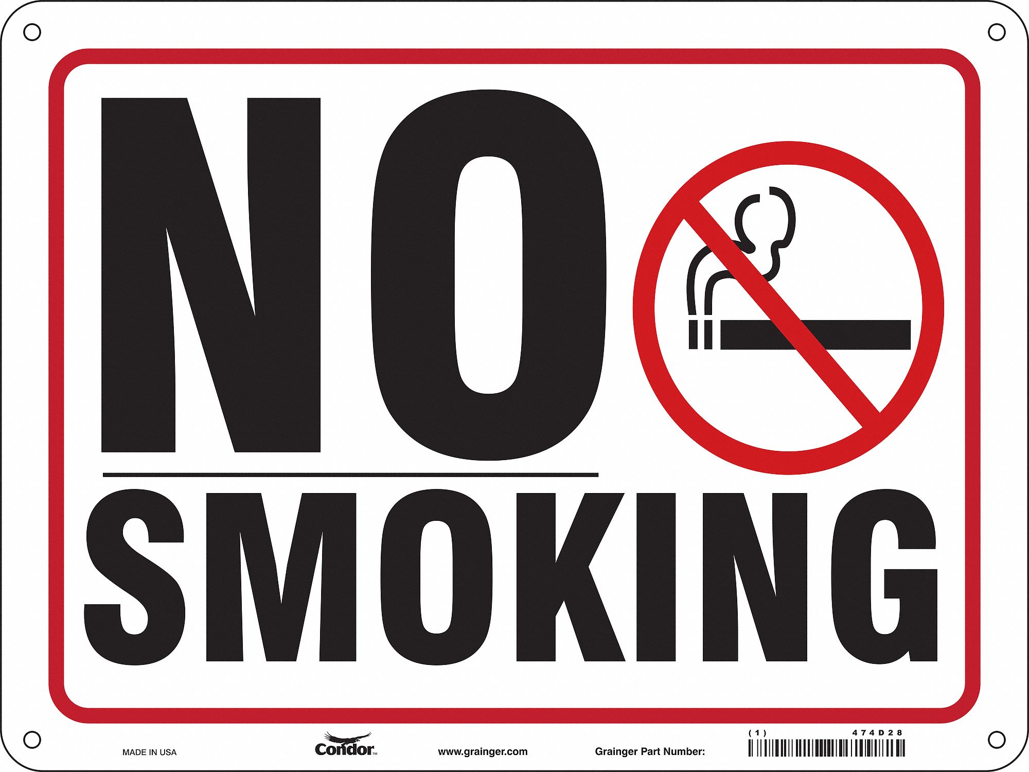 Safety Sign: Polyethylene, Mounting Holes Sign Mounting, 18 in x 24 in Nominal Sign Size