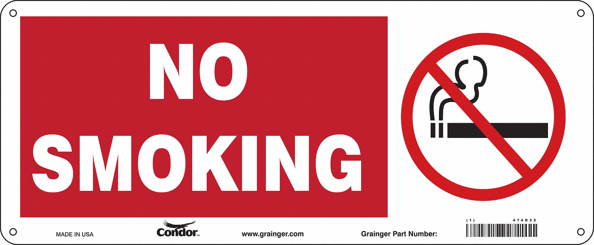 Safety Sign, 7 in x 17 in, Aluminum