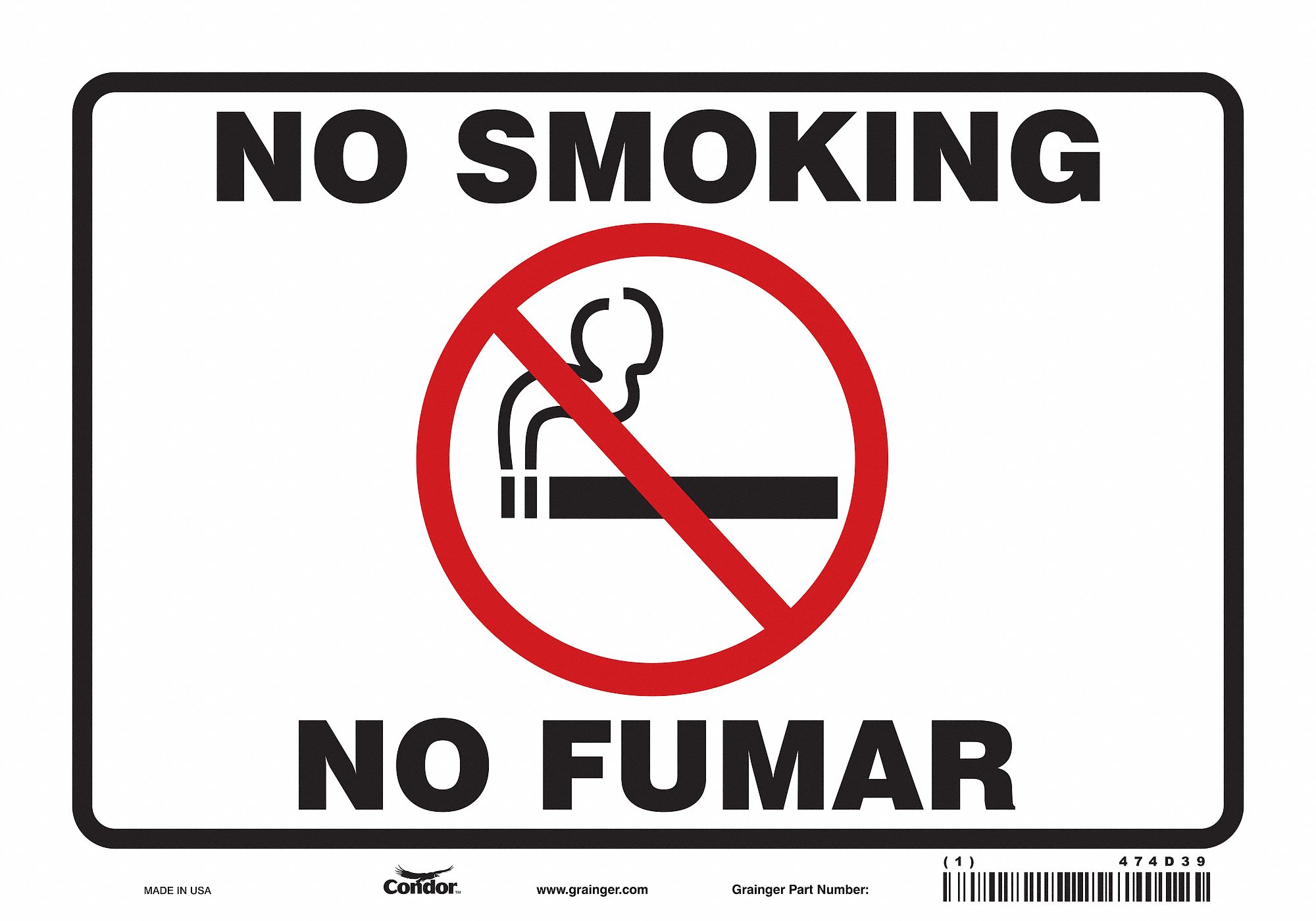 Safety Sign: Vinyl, Adhesive Sign Mounting, 7 in x 10 in Nominal Sign Size, Not Retroreflective