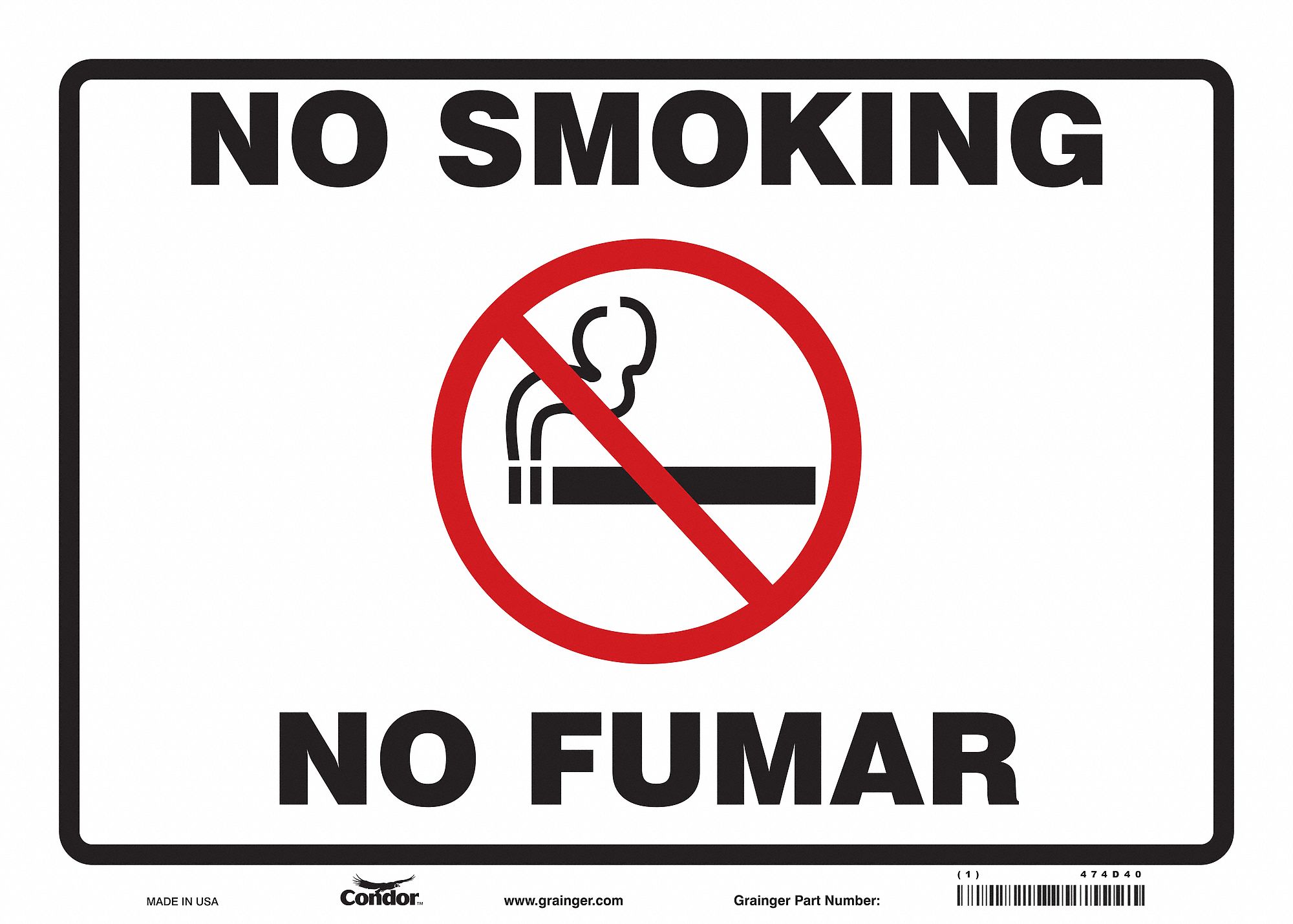 Safety Sign: Vinyl, Adhesive Sign Mounting, 10 in x 14 in Nominal Sign Size, Not Retroreflective