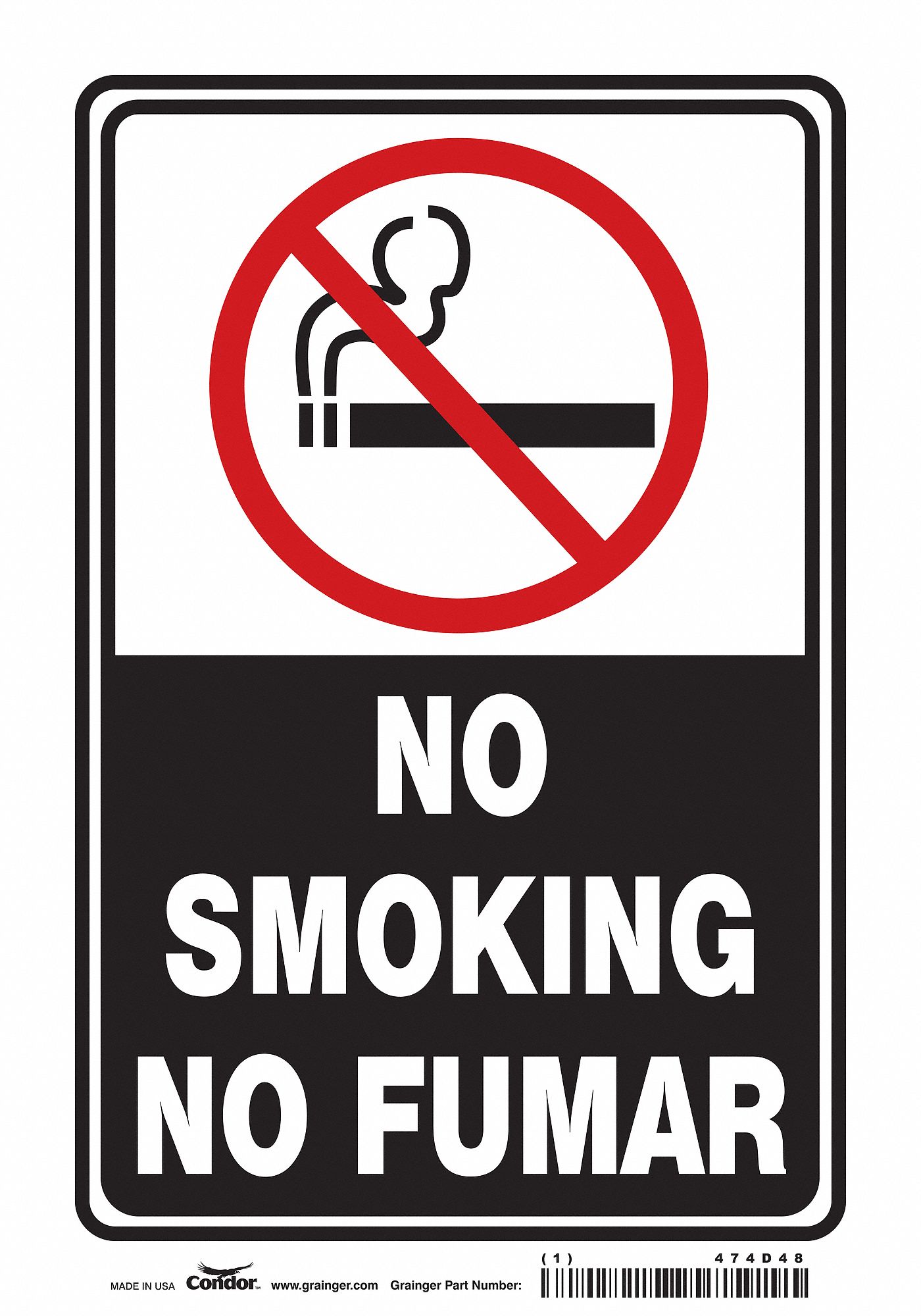 Safety Sign: Vinyl, Adhesive Sign Mounting, 10 in x 7 in Nominal Sign Size, Not Retroreflective