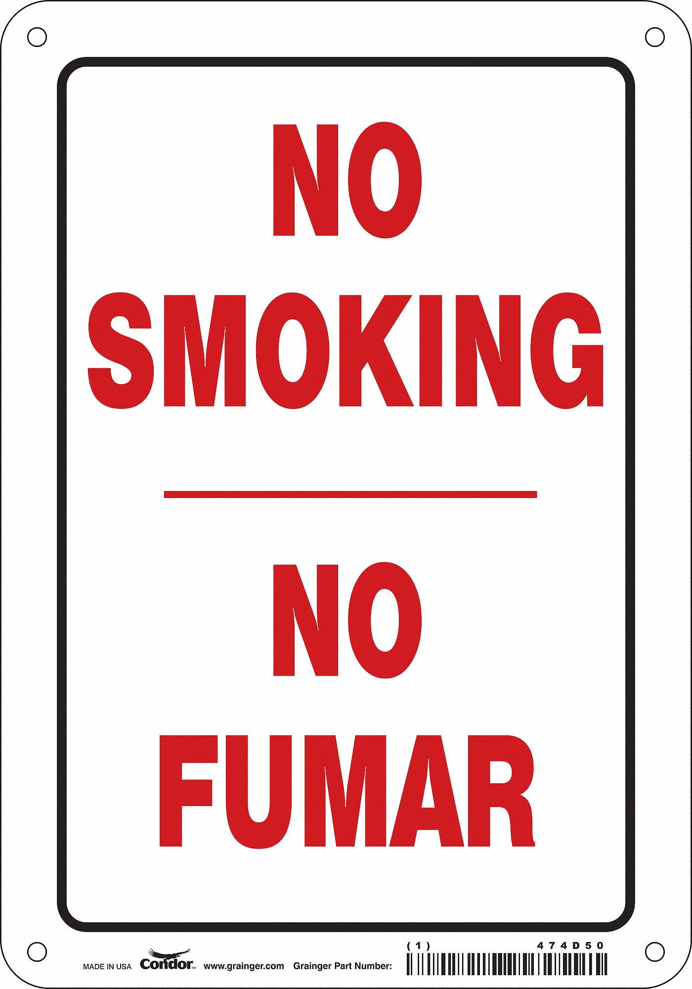 Safety Sign: Aluminum, Mounting Holes Sign Mounting, 10 in x 7 in Nominal Sign Size, 0.032 in Thick