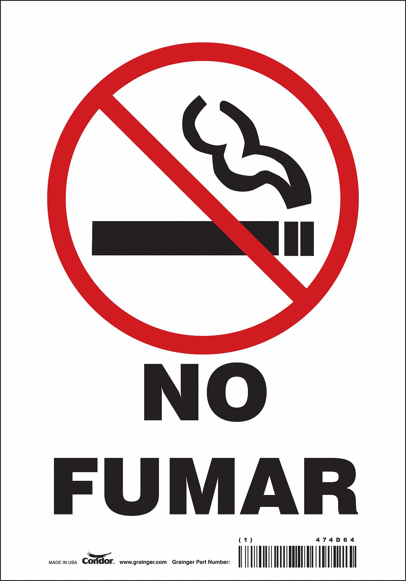 Safety Sign: Vinyl, Adhesive Sign Mounting, 10 in x 7 in Nominal Sign Size, Not Retroreflective