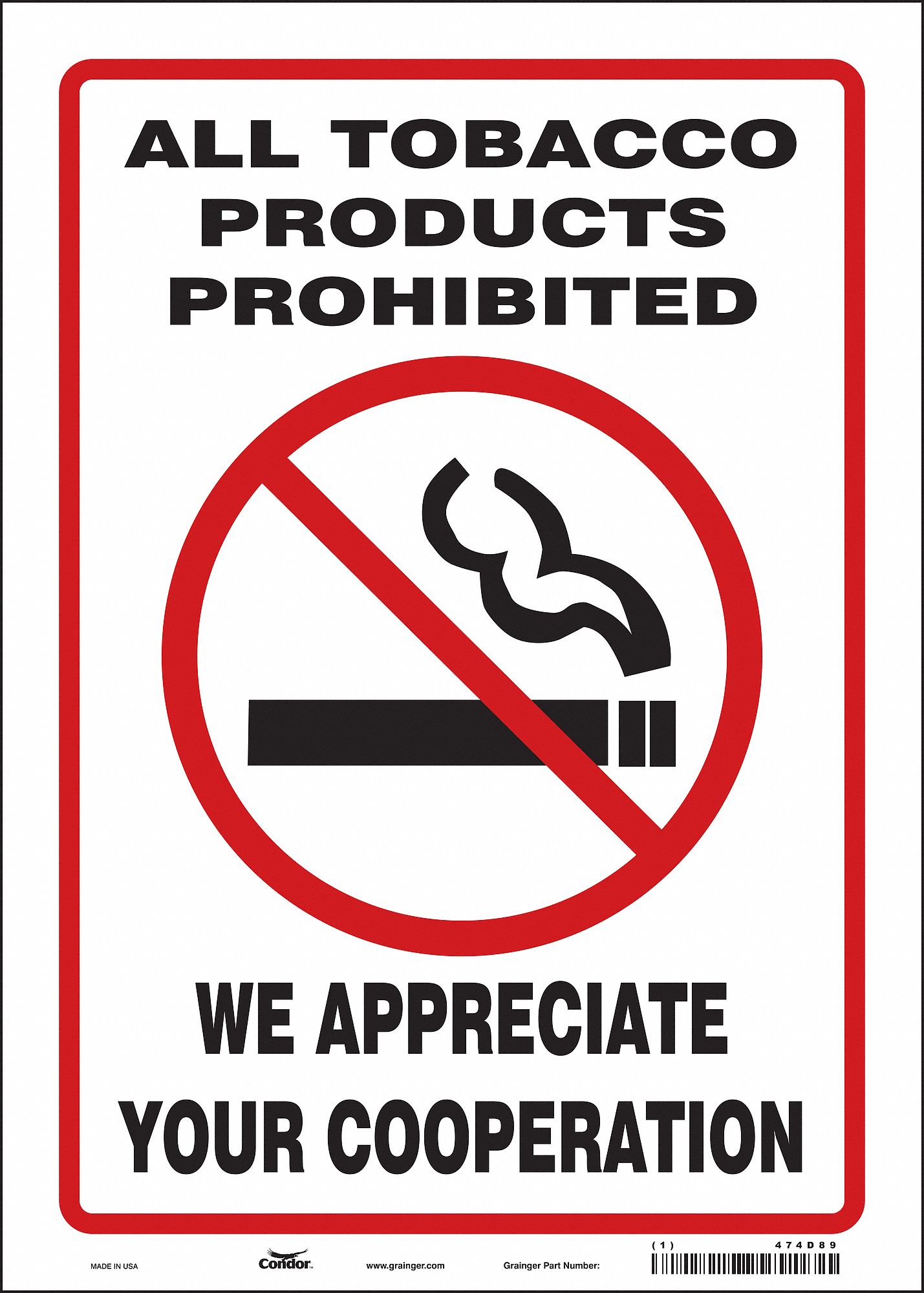 Safety Sign: Vinyl, Adhesive Sign Mounting, 14 in x 10 in Nominal Sign Size, Not Retroreflective