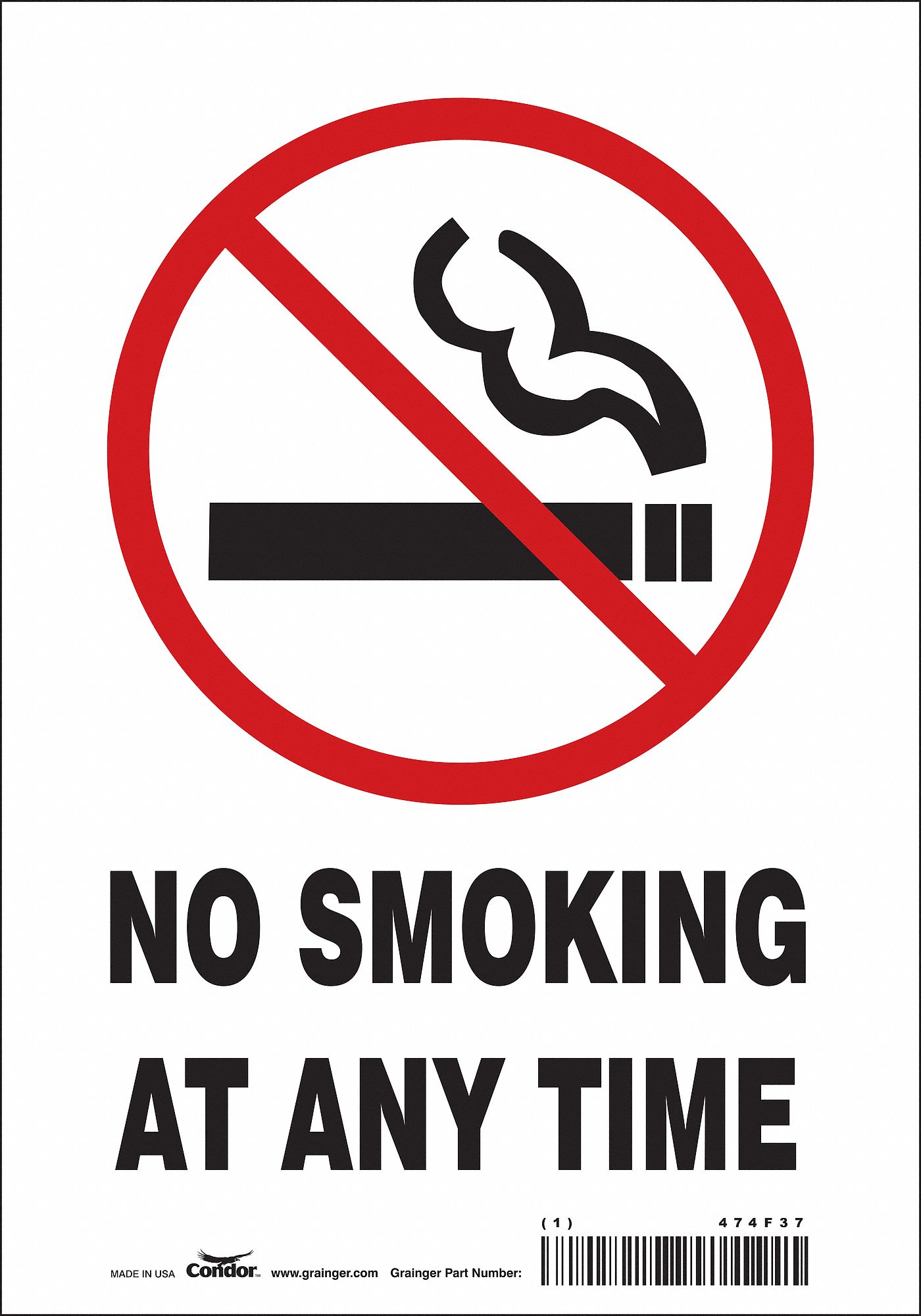 Safety Sign: Vinyl, Adhesive Sign Mounting, 10 in x 7 in Nominal Sign Size, Not Retroreflective