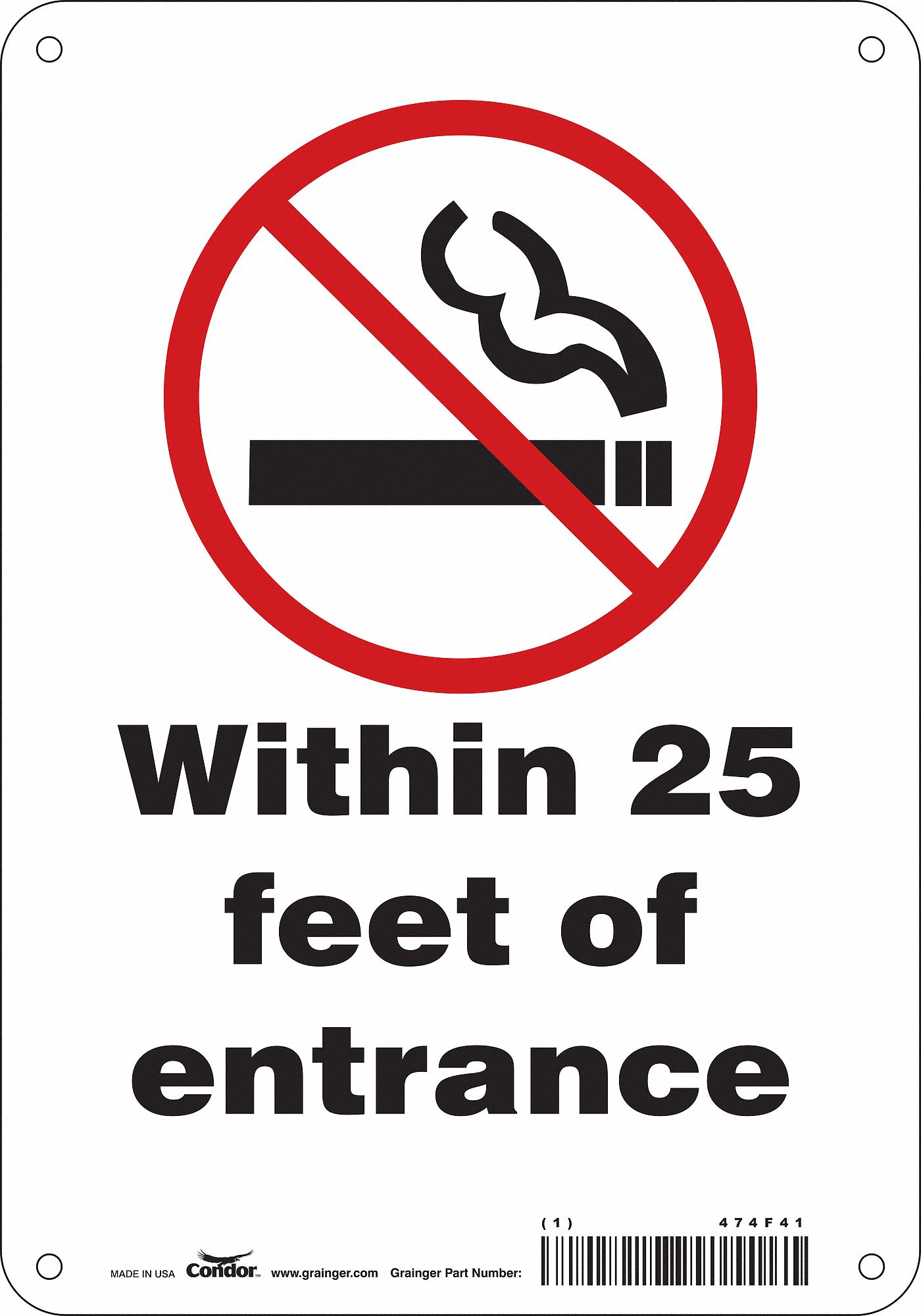 Safety Sign: Polyethylene, Mounting Holes Sign Mounting, 10 in x 7 in Nominal Sign Size