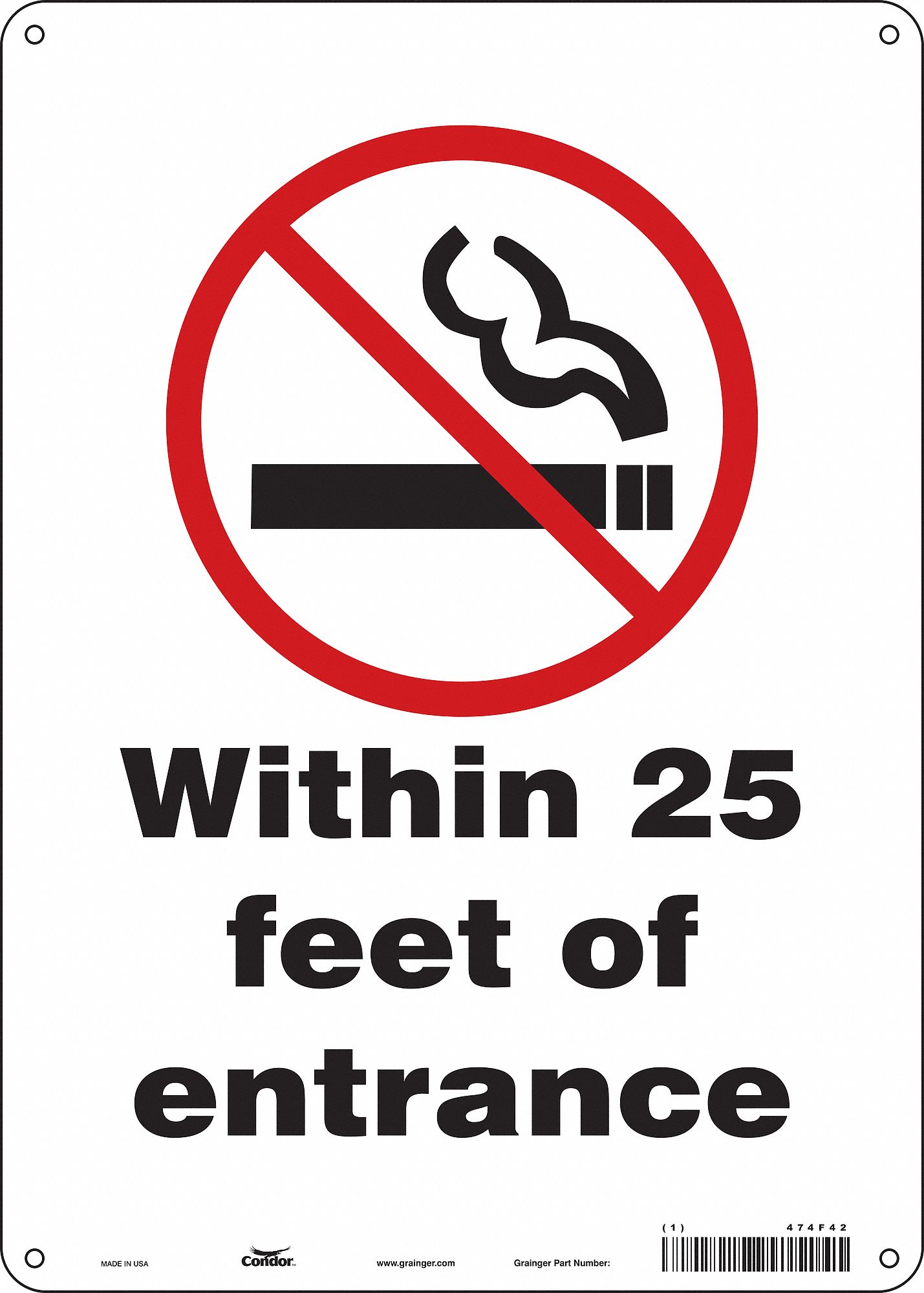 Safety Sign: Polyethylene, Mounting Holes Sign Mounting, 14 in x 10 in Nominal Sign Size