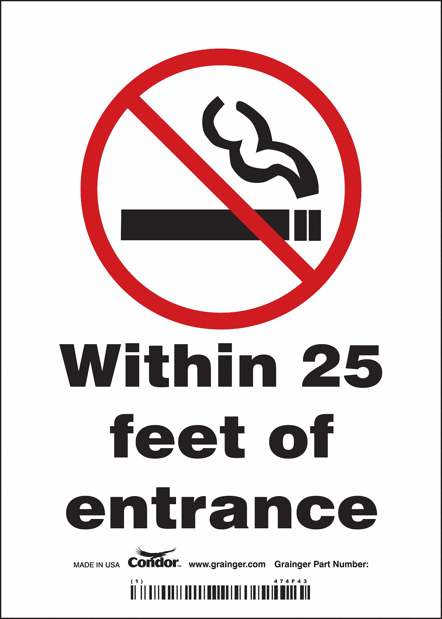 Safety Sign: Vinyl, Adhesive Sign Mounting, 7 in x 5 in Nominal Sign Size, Not Retroreflective