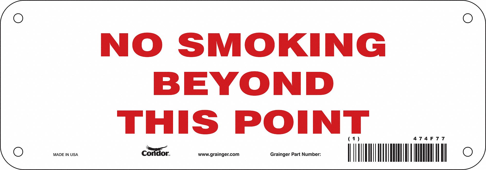 Safety Sign, 3.5in x 10in, Polyethylene