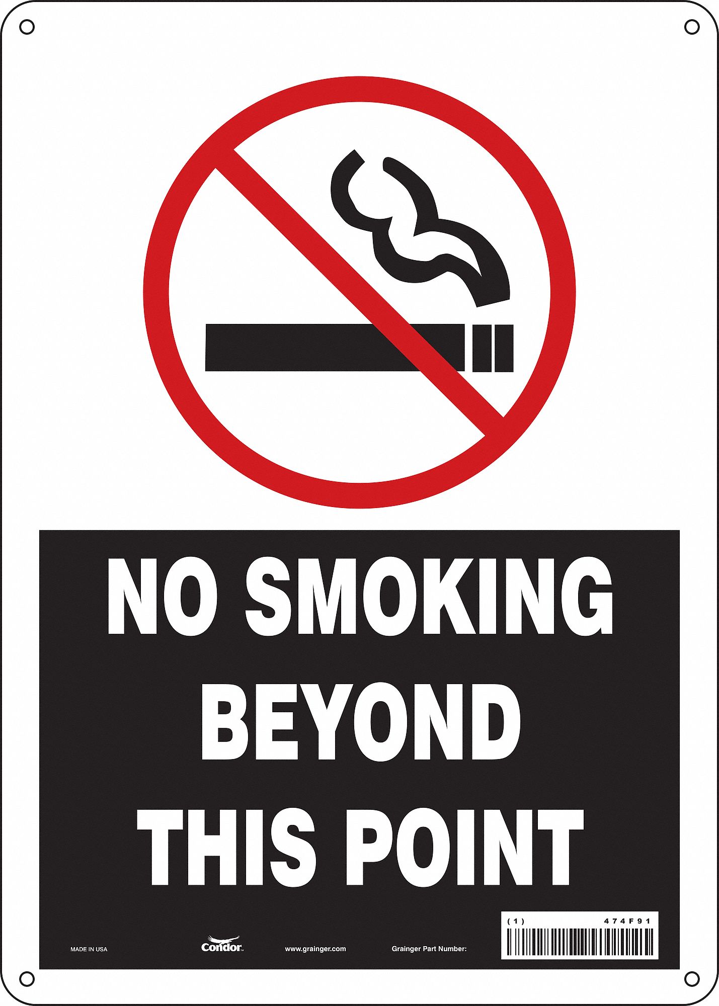 Safety Sign: Polyethylene, Mounting Holes Sign Mounting, 14 in x 10 in Nominal Sign Size